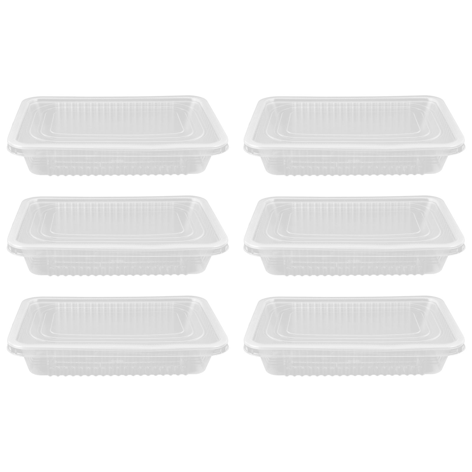 10PCS Disposable Lunch Box Microwavable Disposable Transparent Rectangular view 3