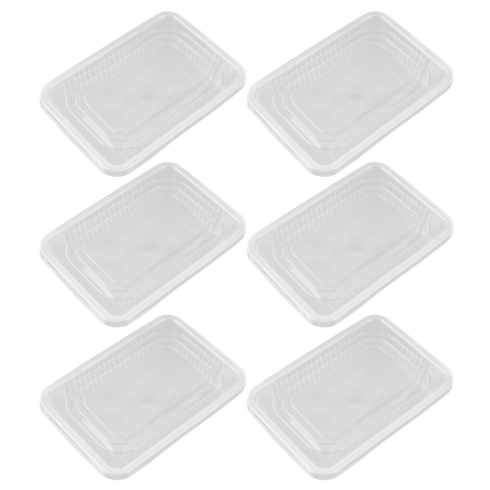 10PCS Disposable Lunch Box Microwavable Disposable Transparent Rectangular view 4