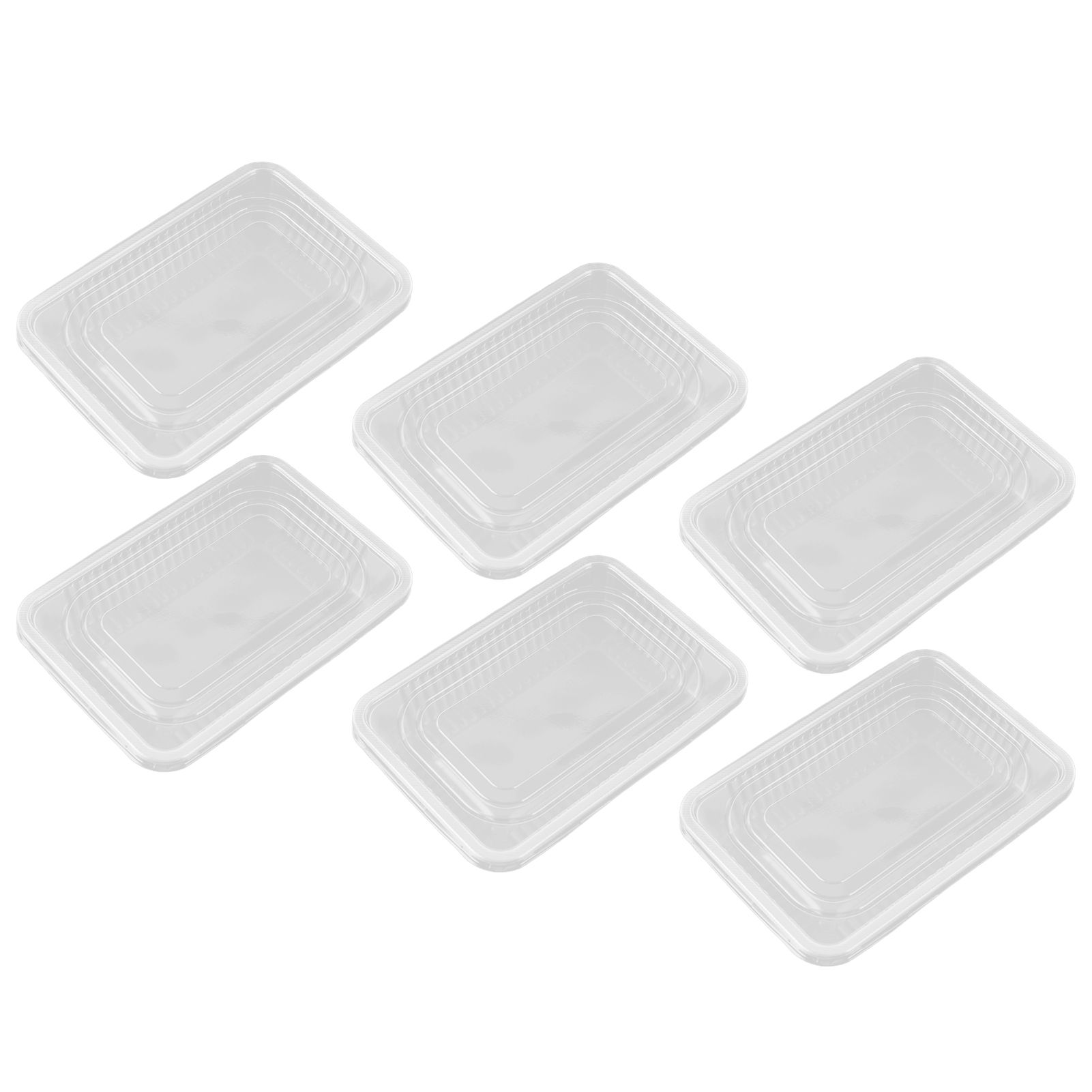 10PCS Disposable Lunch Box Microwavable Disposable Transparent Rectangular view 6