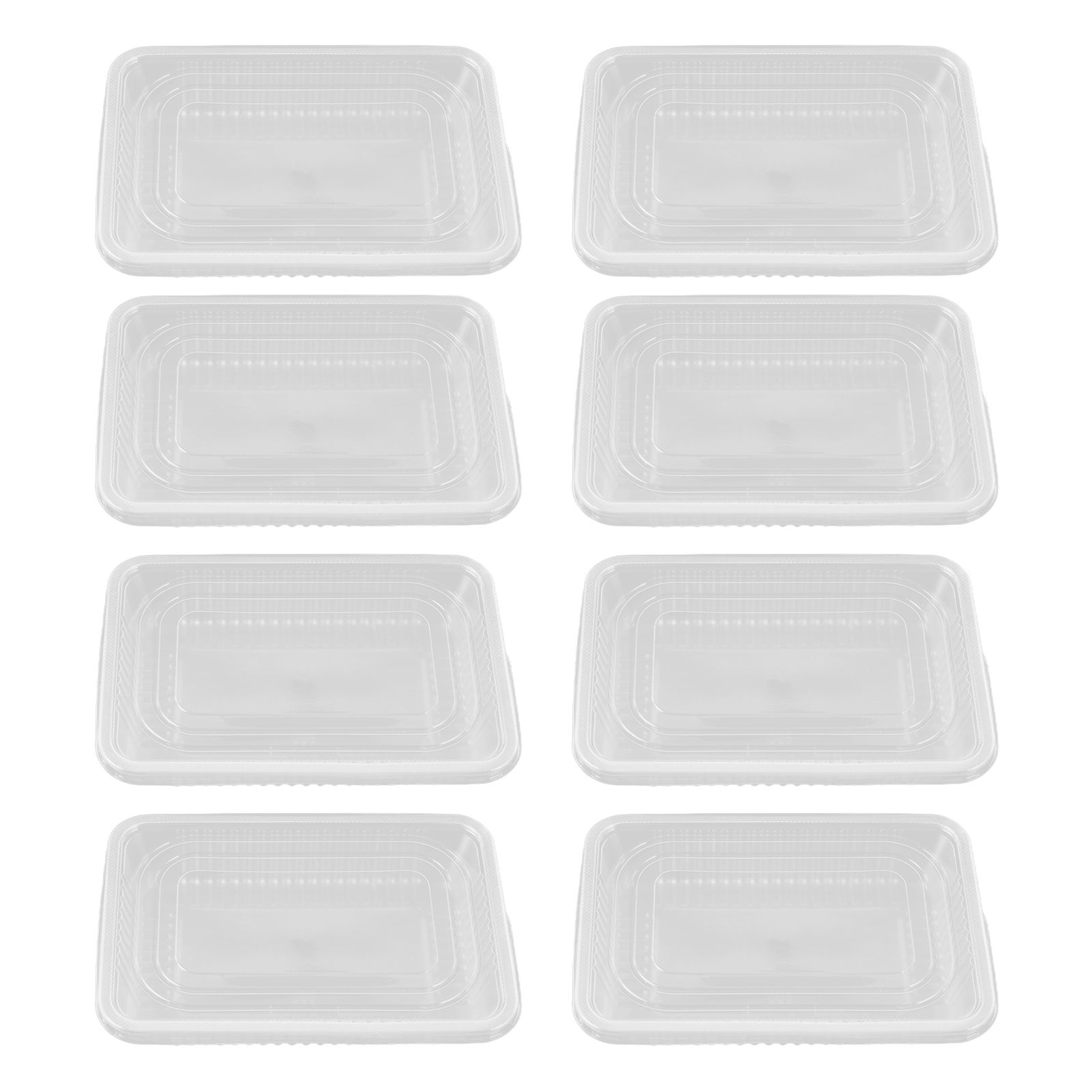 10PCS Disposable Lunch Box Microwavable Disposable Transparent Rectangular view 8