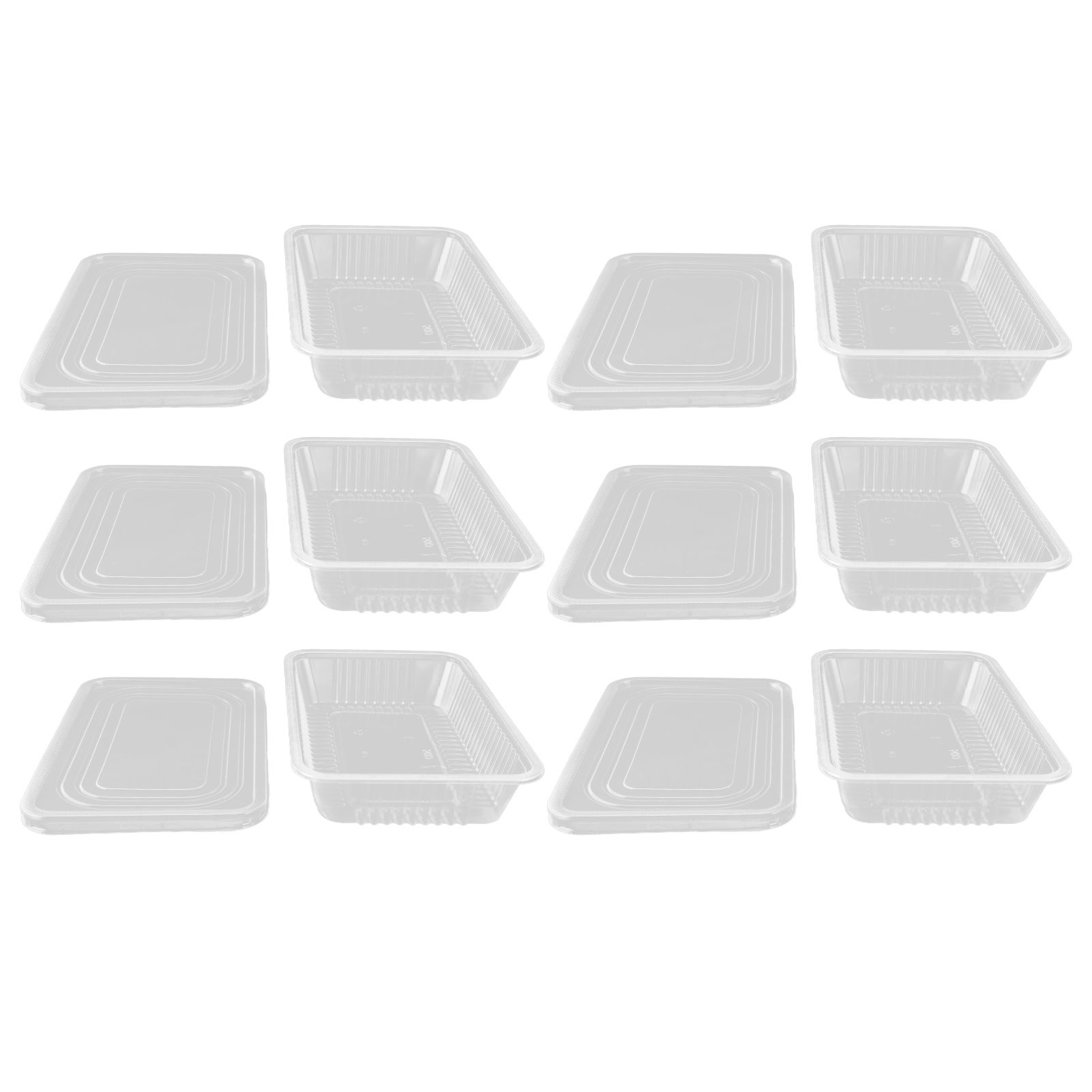 10PCS Disposable Lunch Box Microwavable Disposable Transparent Rectangular view 9