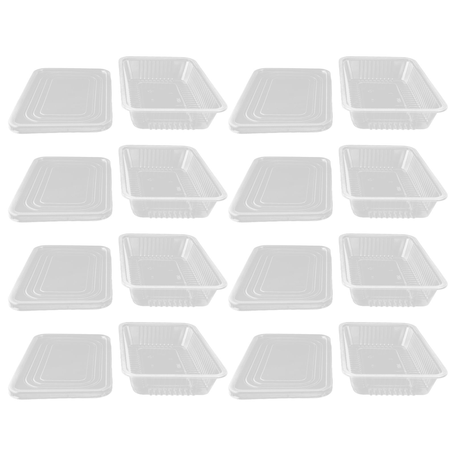 10PCS Disposable Lunch Box Microwavable Disposable Transparent Rectangular view 10