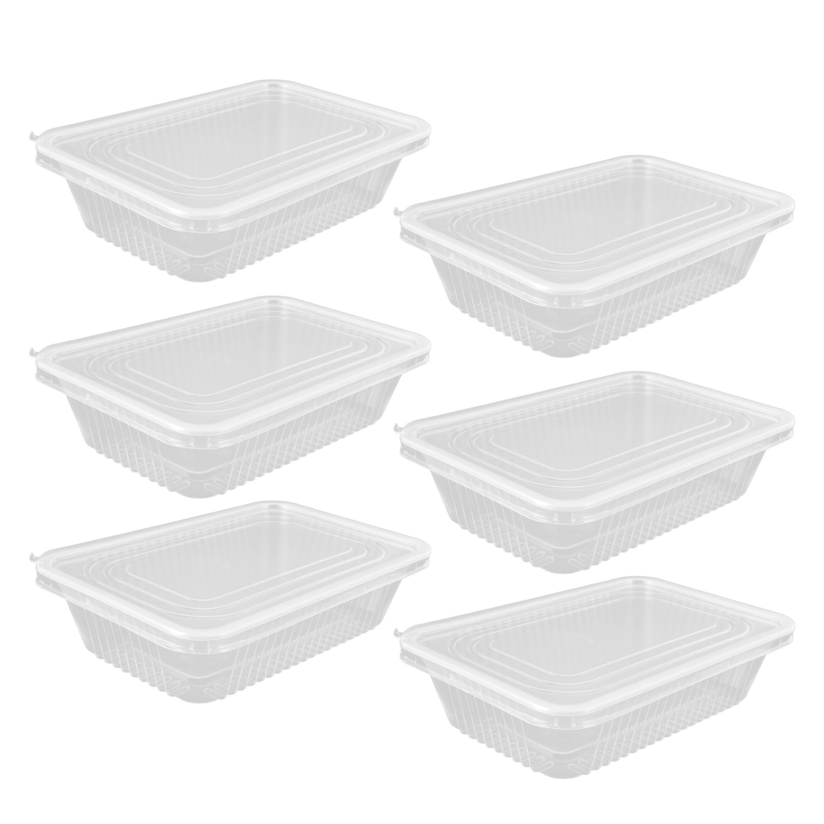 10PCS Disposable Lunch Box Microwavable Disposable Transparent Rectangular view 2
