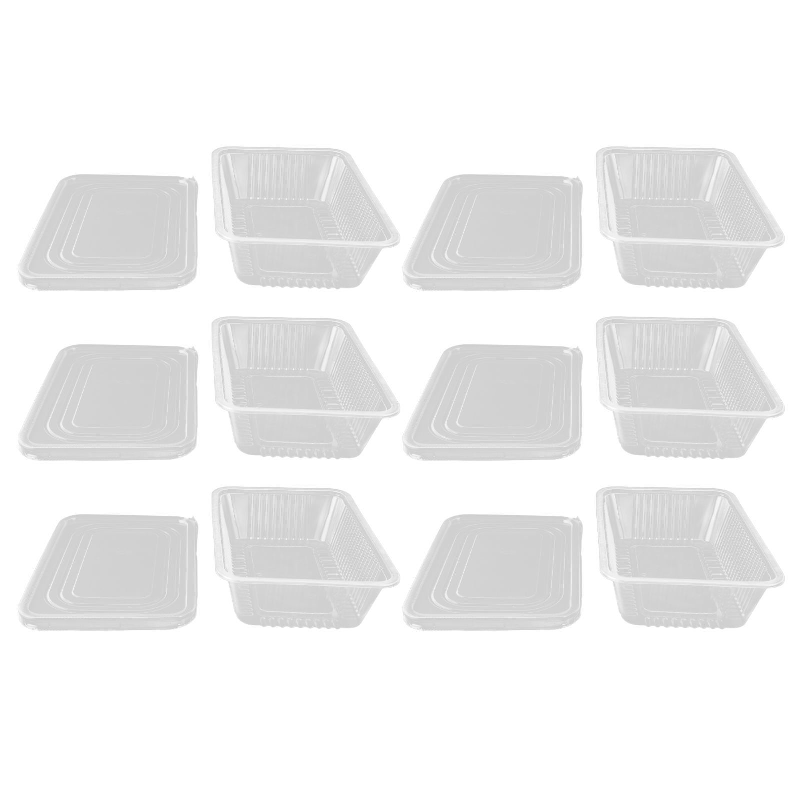 10PCS Disposable Lunch Box Microwavable Disposable Transparent Rectangular view 4