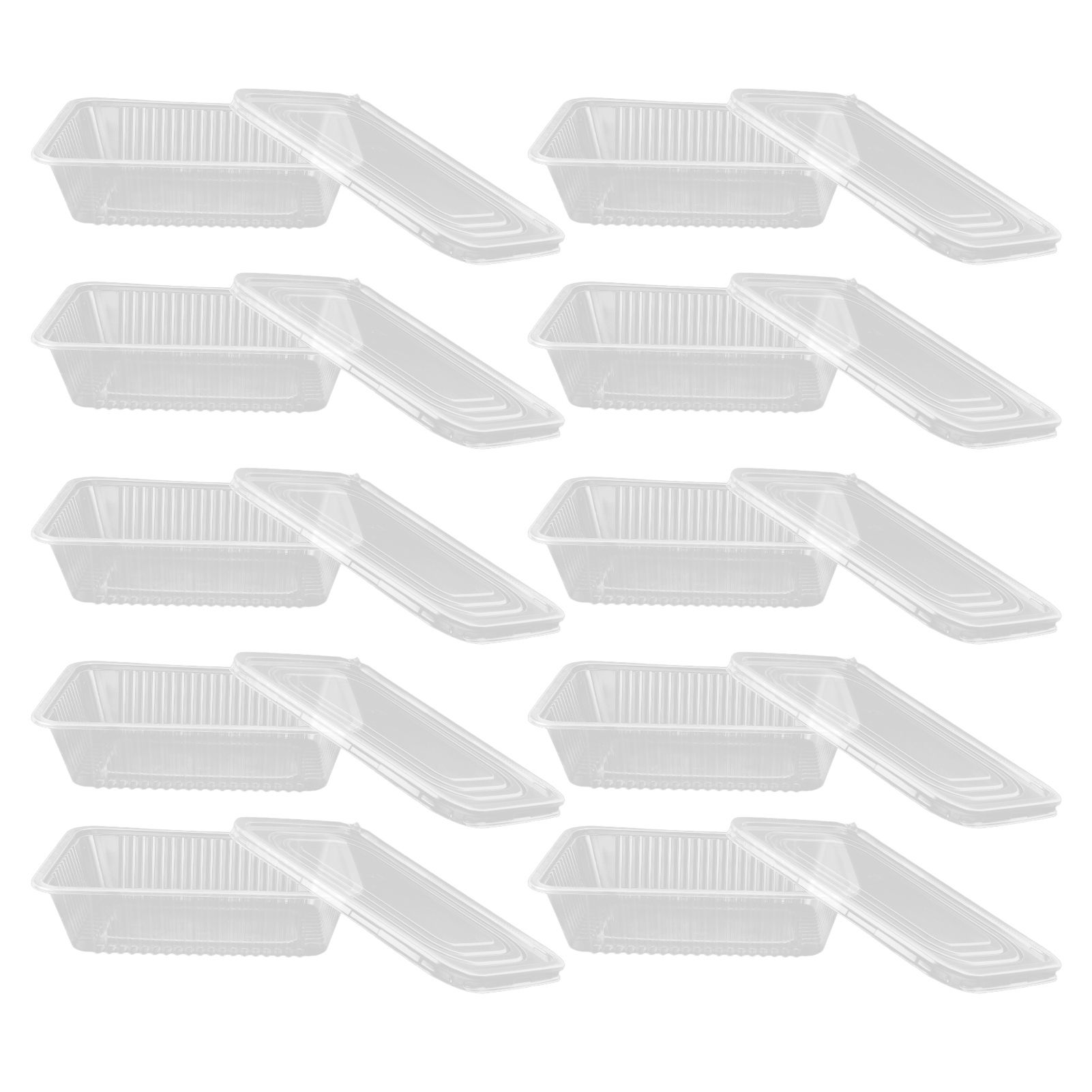 10PCS Disposable Lunch Box Microwavable Disposable Transparent Rectangular view 6