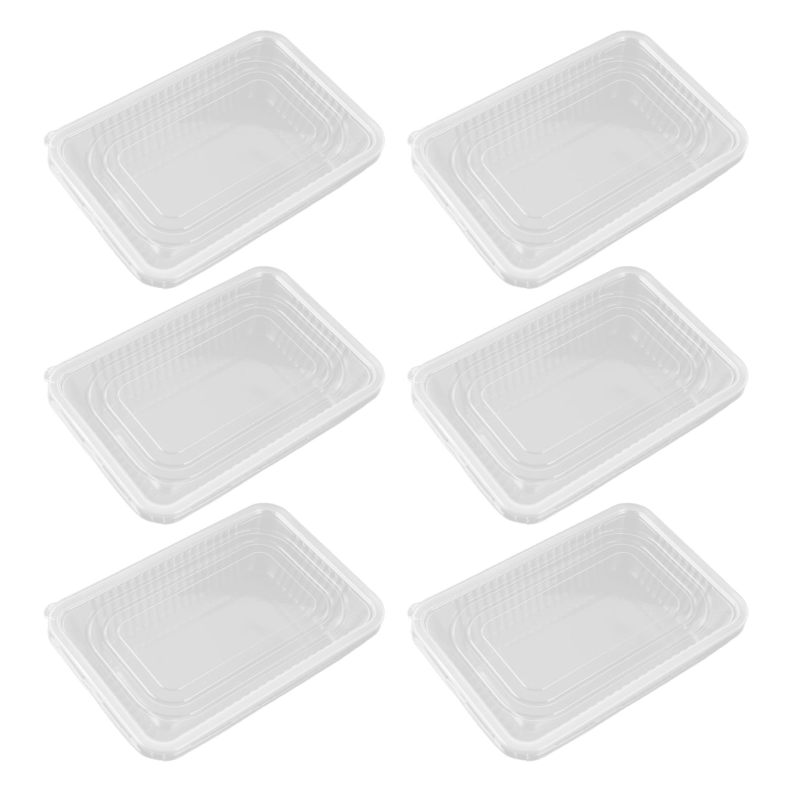 10PCS Disposable Lunch Box Microwavable Disposable Transparent Rectangular view 8