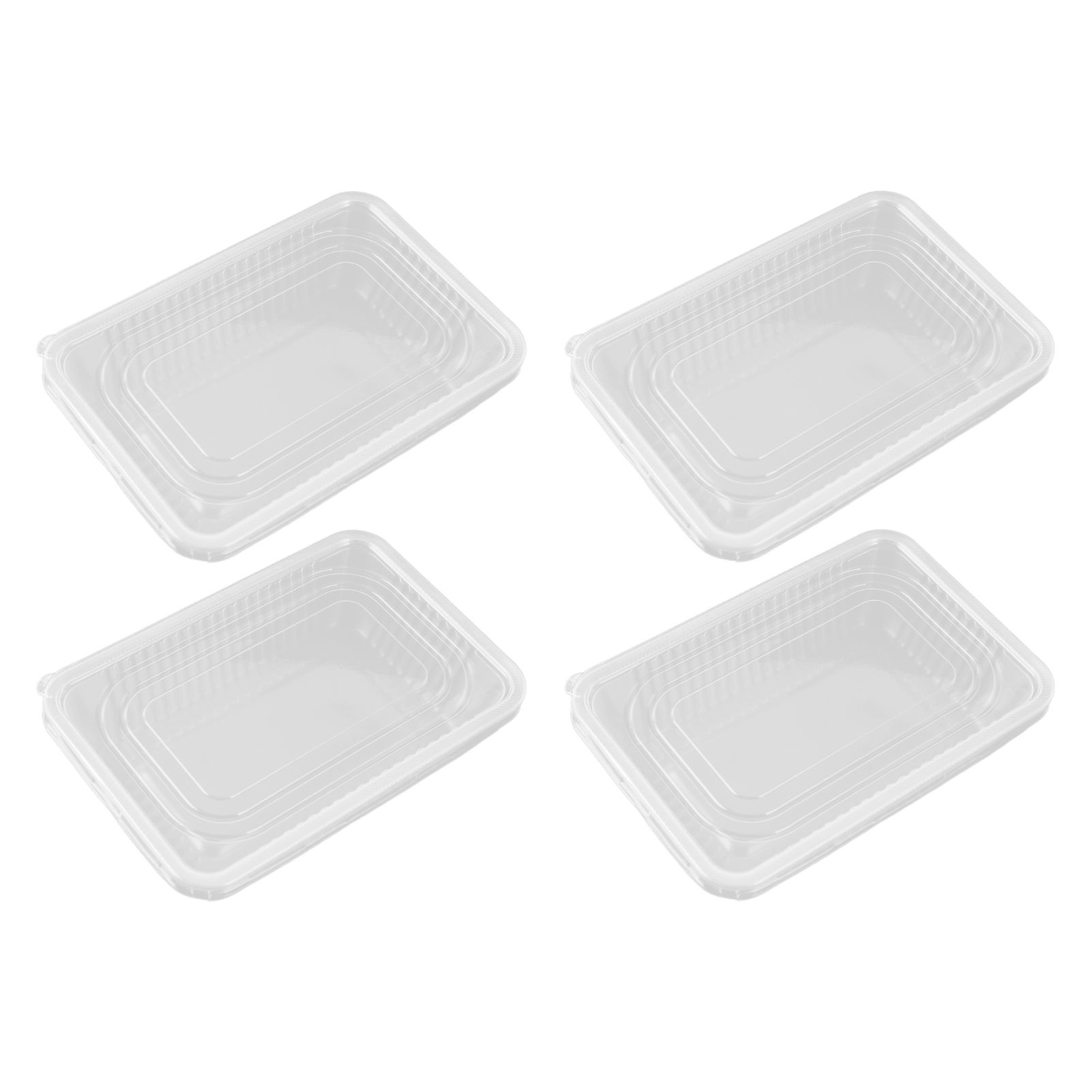 10PCS Disposable Lunch Box Microwavable Disposable Transparent Rectangular view 10