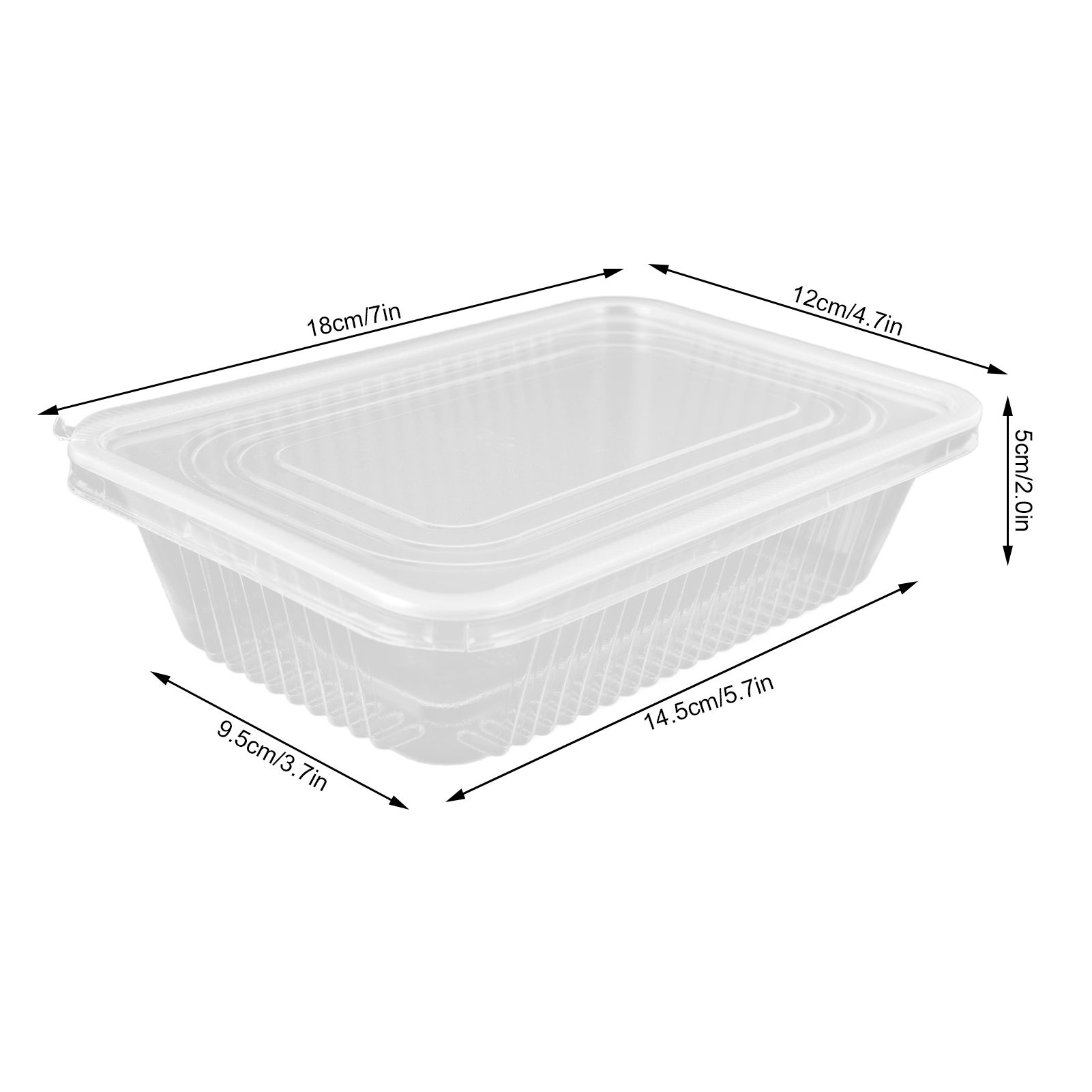 10PCS Disposable Lunch Box Microwavable Disposable Transparent Rectangular view 14
