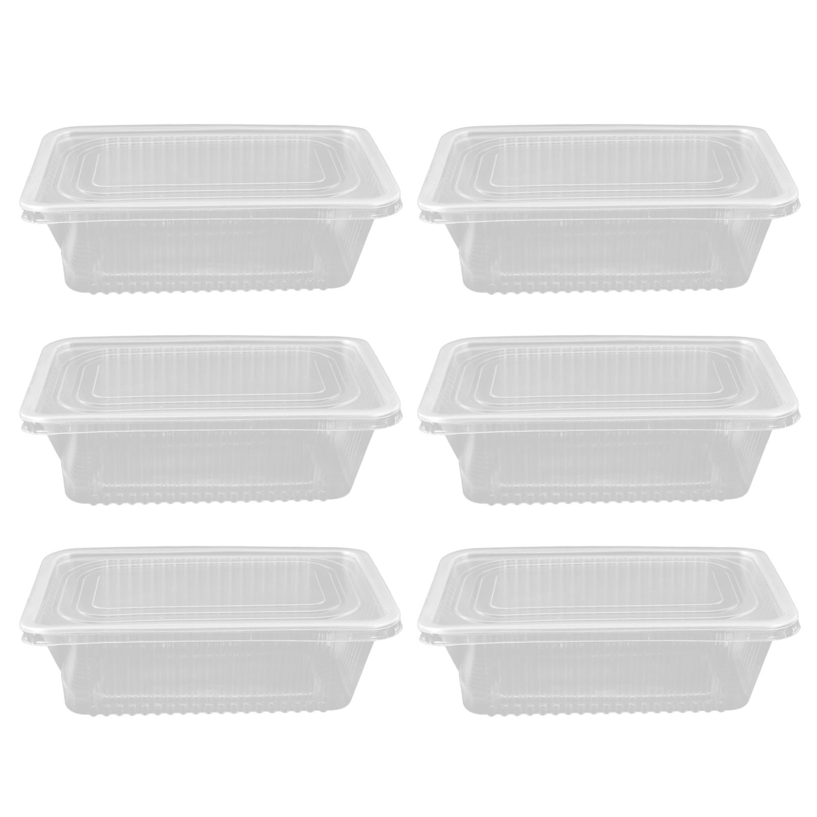10PCS Disposable Lunch Box Microwavable Disposable Transparent Rectangular view 2