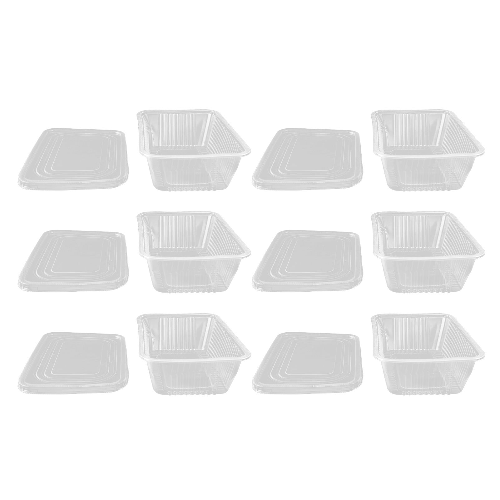 10PCS Disposable Lunch Box Microwavable Disposable Transparent Rectangular view 3