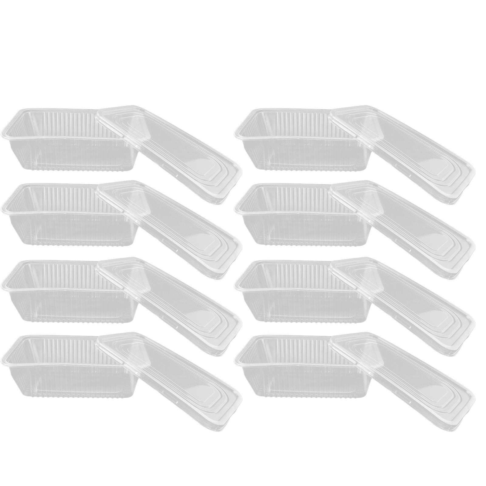 10PCS Disposable Lunch Box Microwavable Disposable Transparent Rectangular view 5