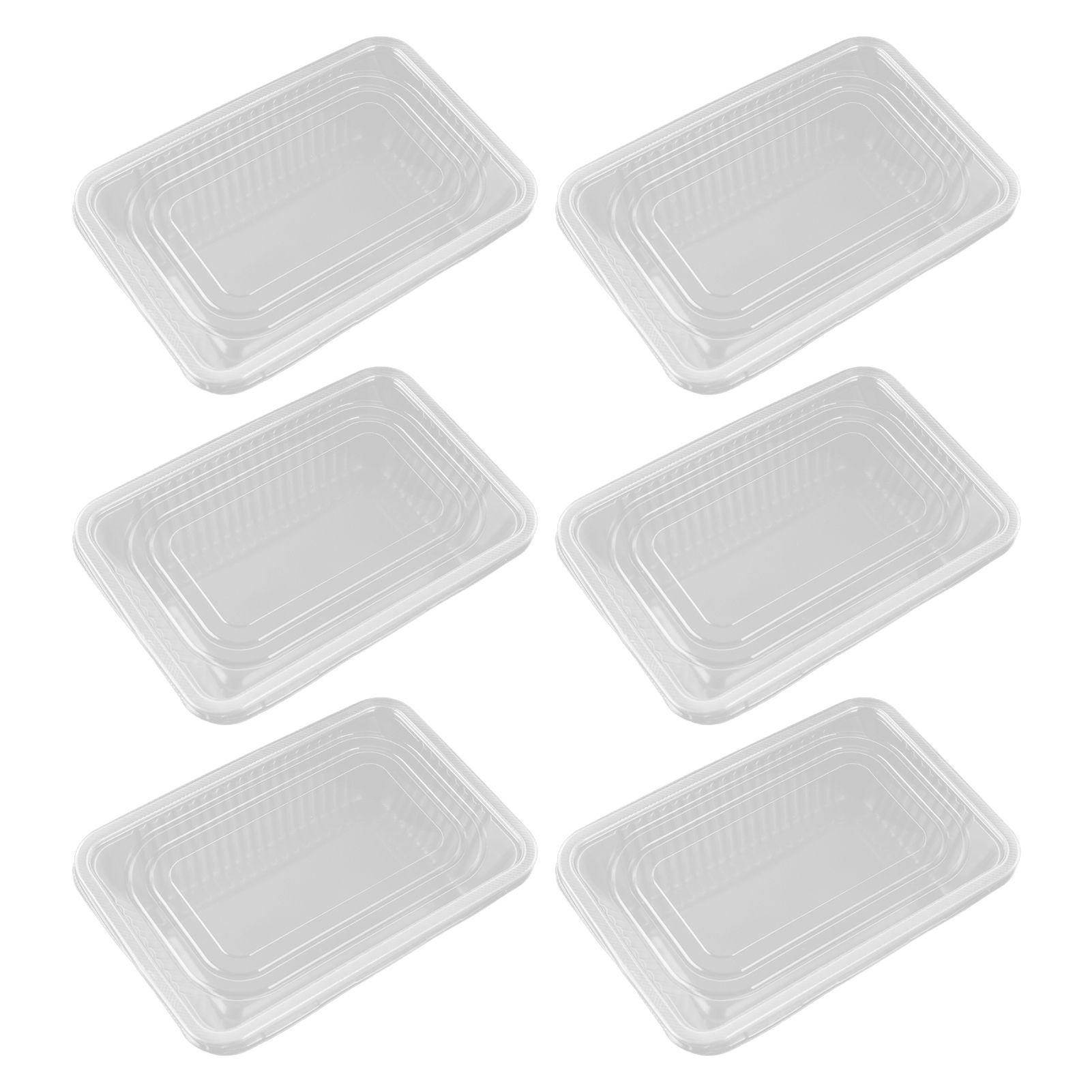 10PCS Disposable Lunch Box Microwavable Disposable Transparent Rectangular view 7