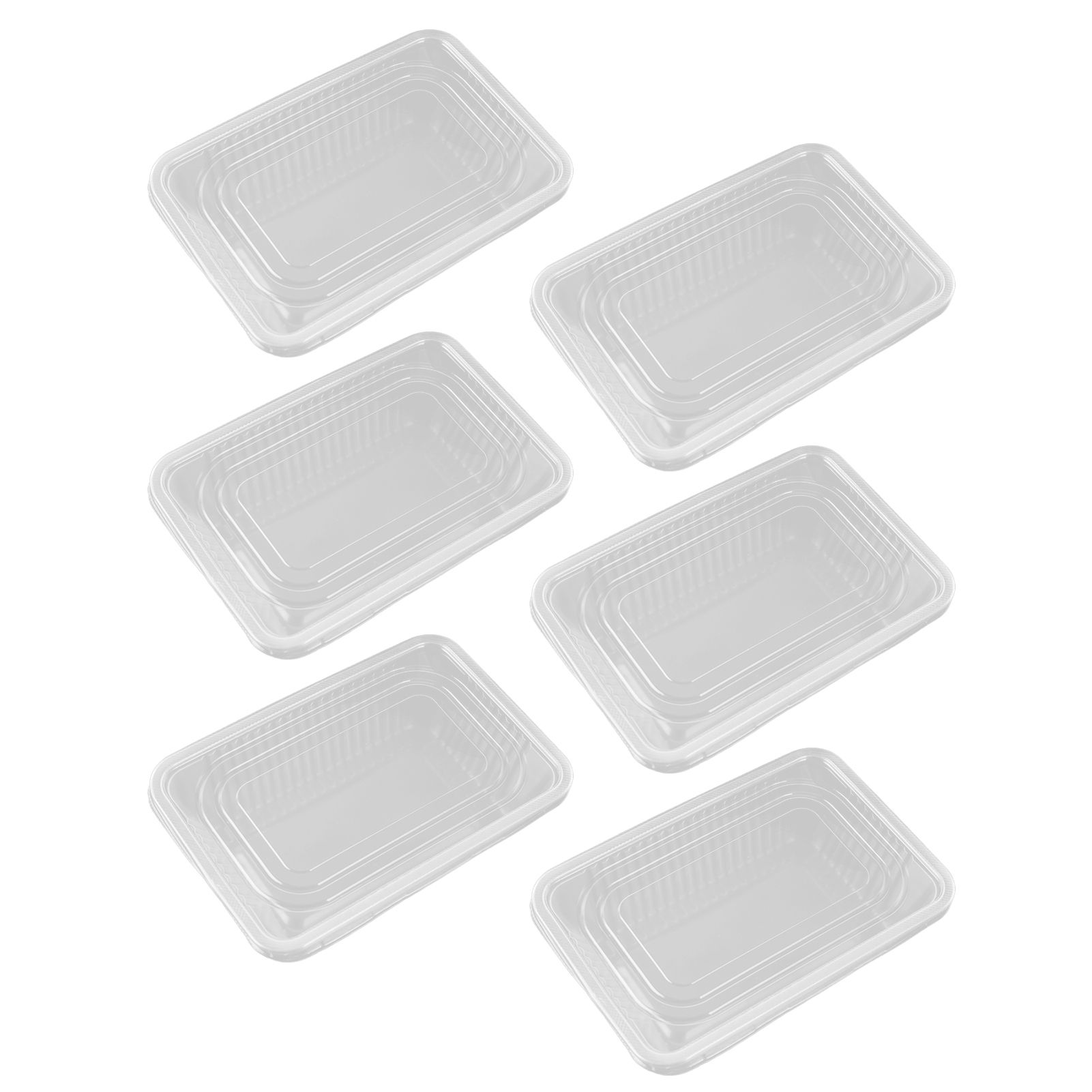 10PCS Disposable Lunch Box Microwavable Disposable Transparent Rectangular view 8