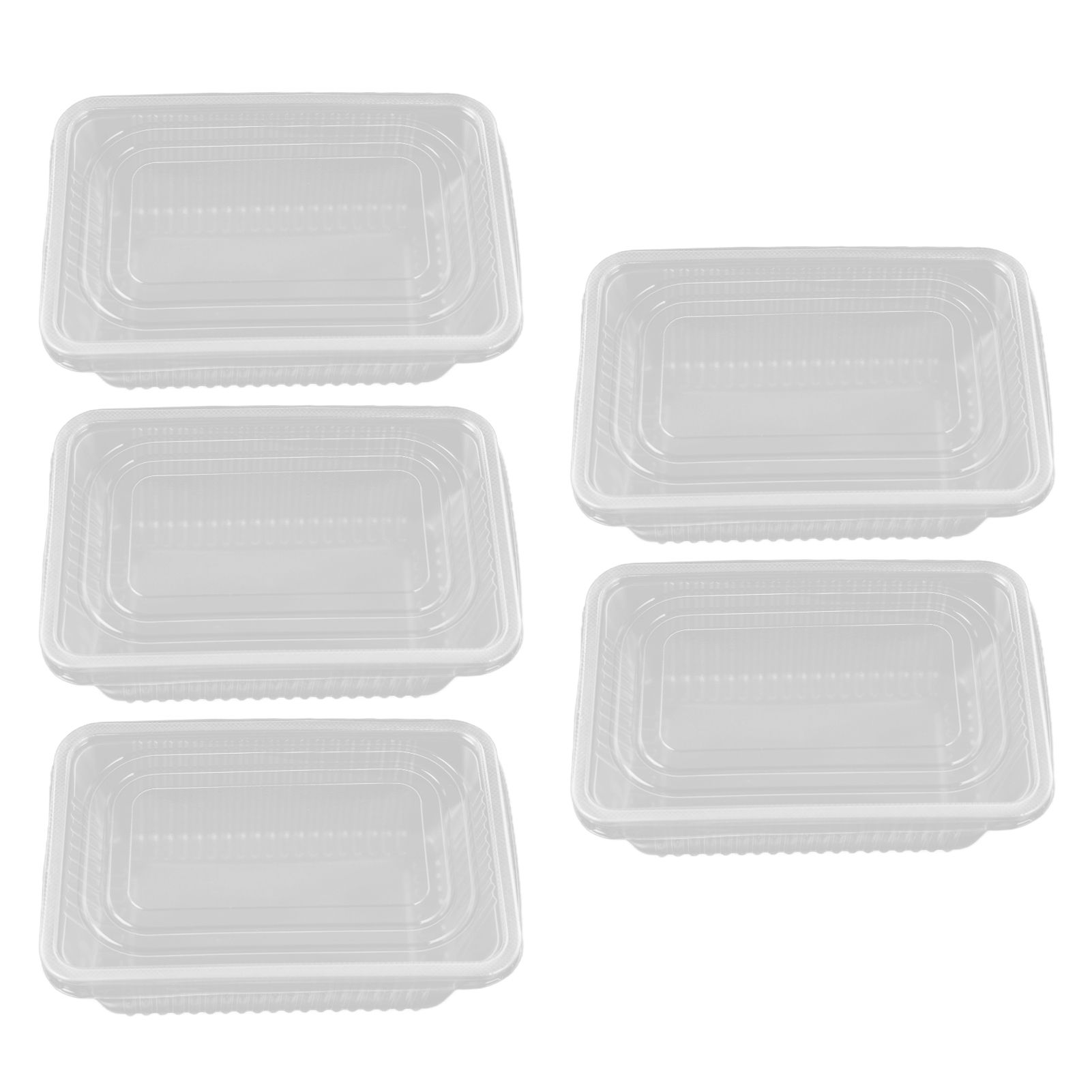 10PCS Disposable Lunch Box Microwavable Disposable Transparent Rectangular view 10