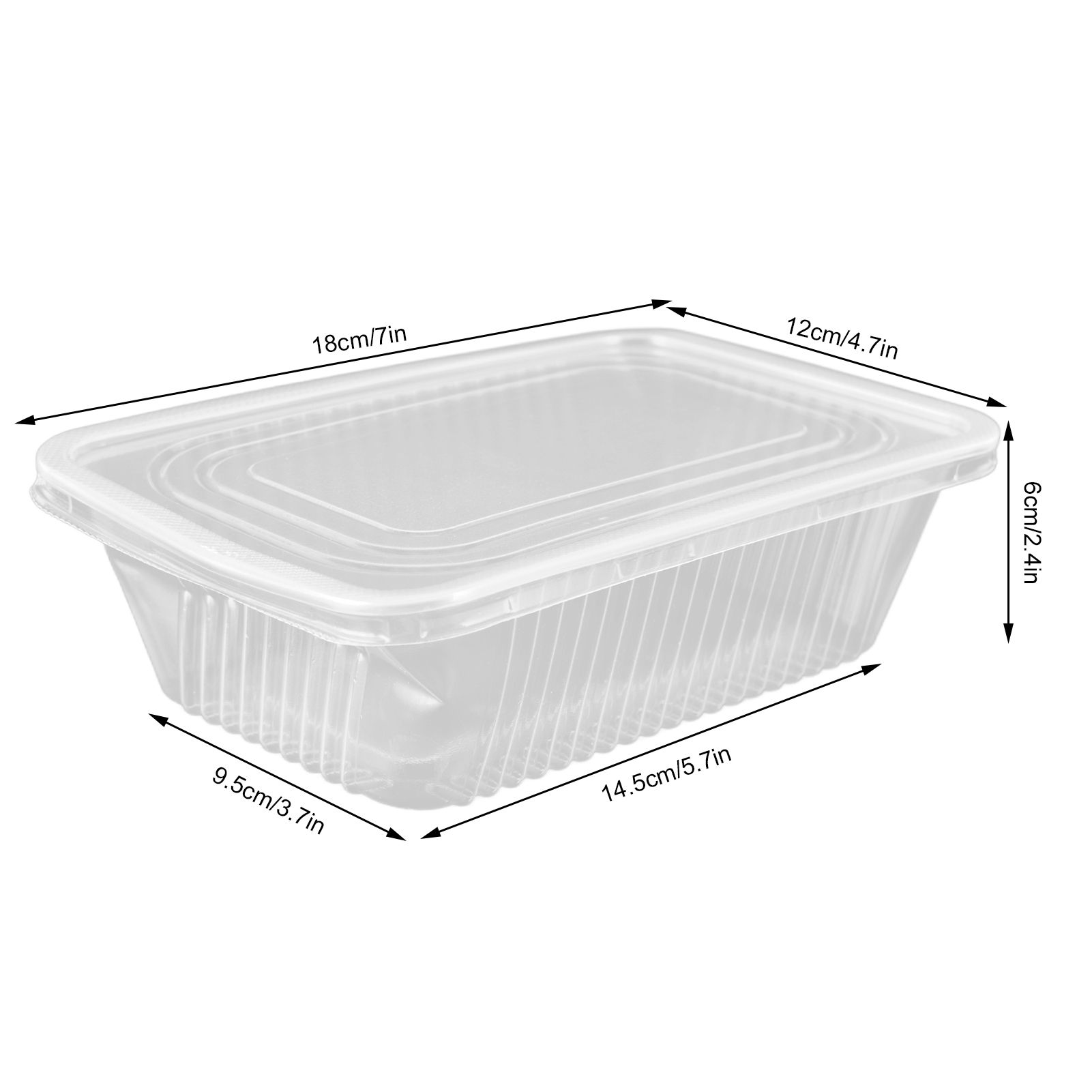 10PCS Disposable Lunch Box Microwavable Disposable Transparent Rectangular view 14