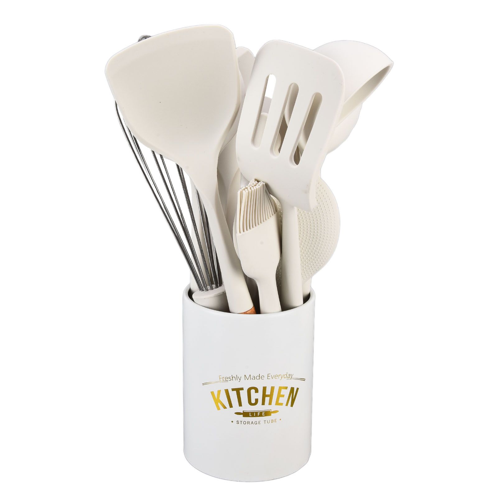 12Pcs Silicone Cooking Utensil Set White Nordic Minimalist Style NonStick view 3