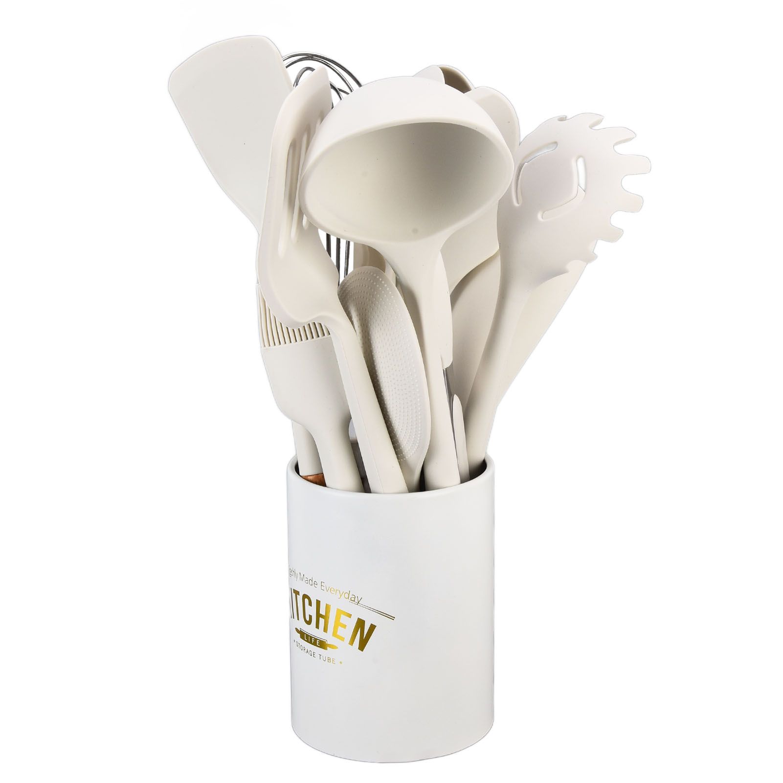 12Pcs Silicone Cooking Utensil Set White Nordic Minimalist Style NonStick view 9