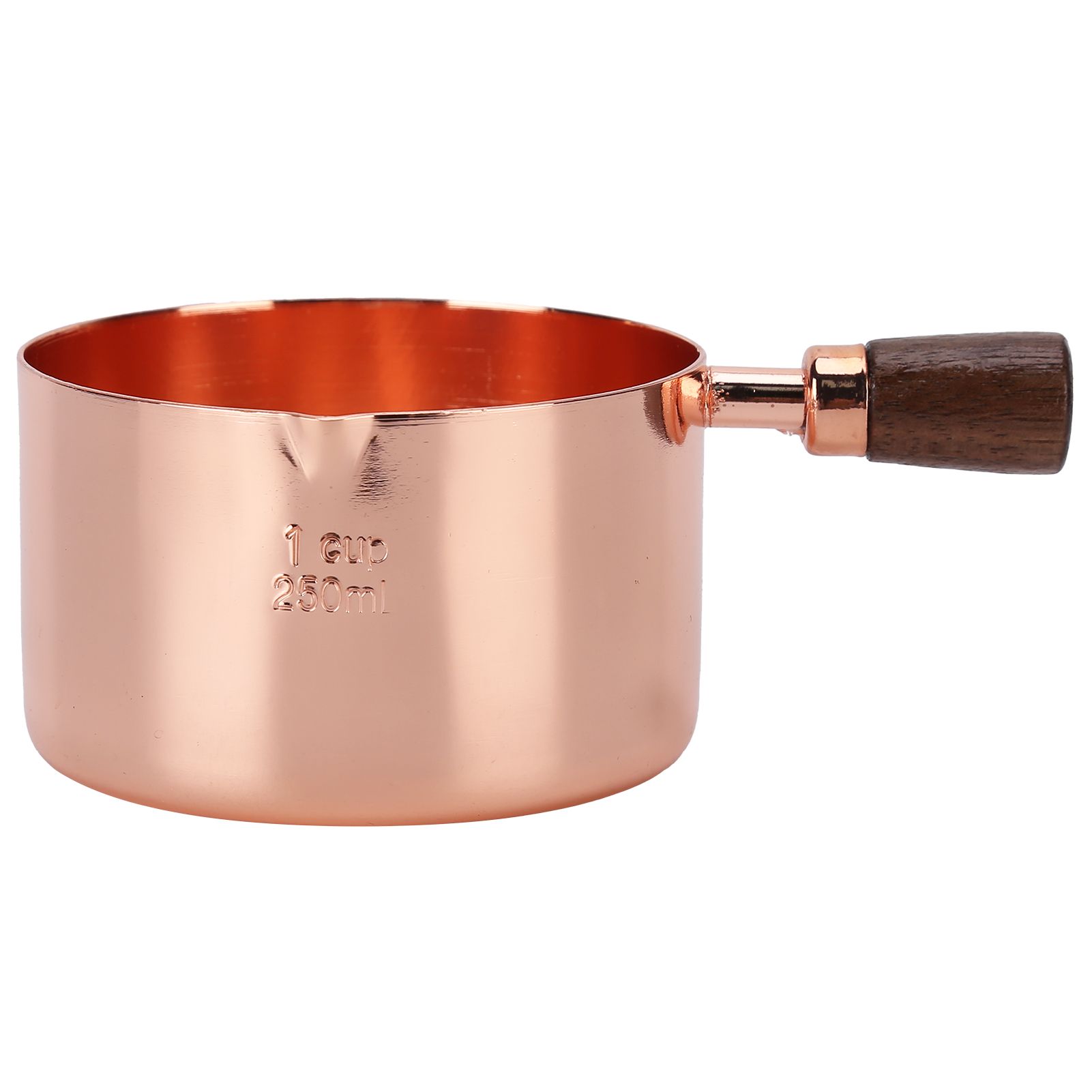 Sauce Pan Wooden Handle Rose Gold Stainless Steel Sauce Pot for Cooking