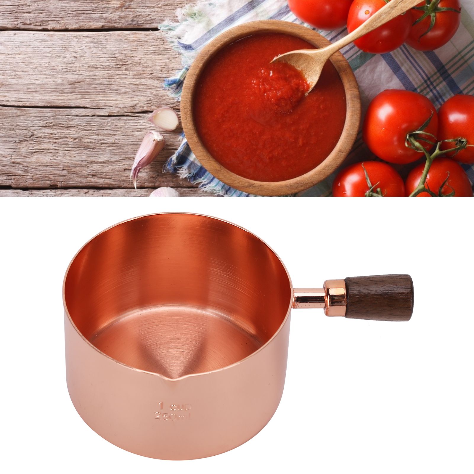 Sauce Pan Wooden Handle Rose Gold Stainless Steel Sauce Pot for Cooking view 11