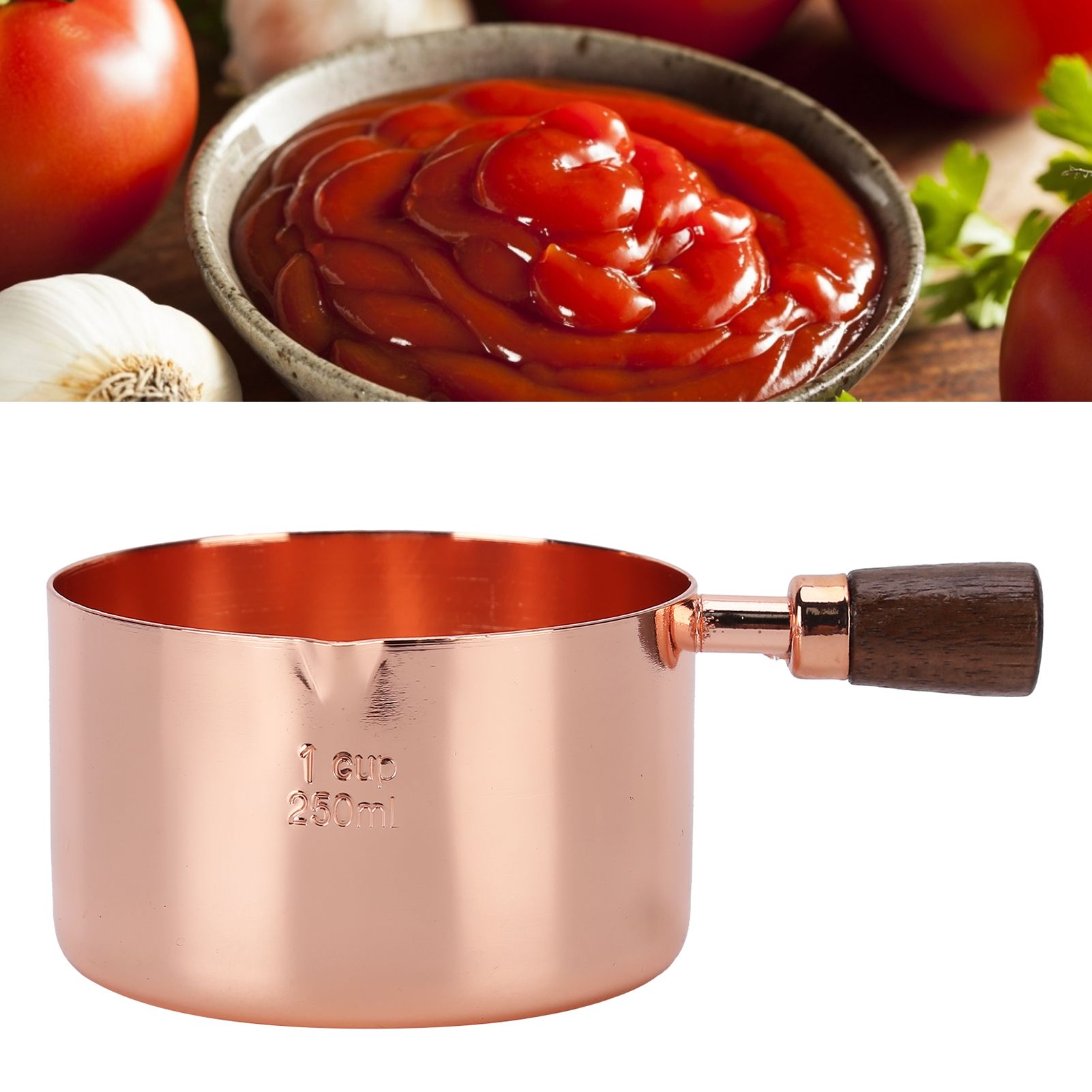 Sauce Pan Wooden Handle Rose Gold Stainless Steel Sauce Pot for Cooking view 12