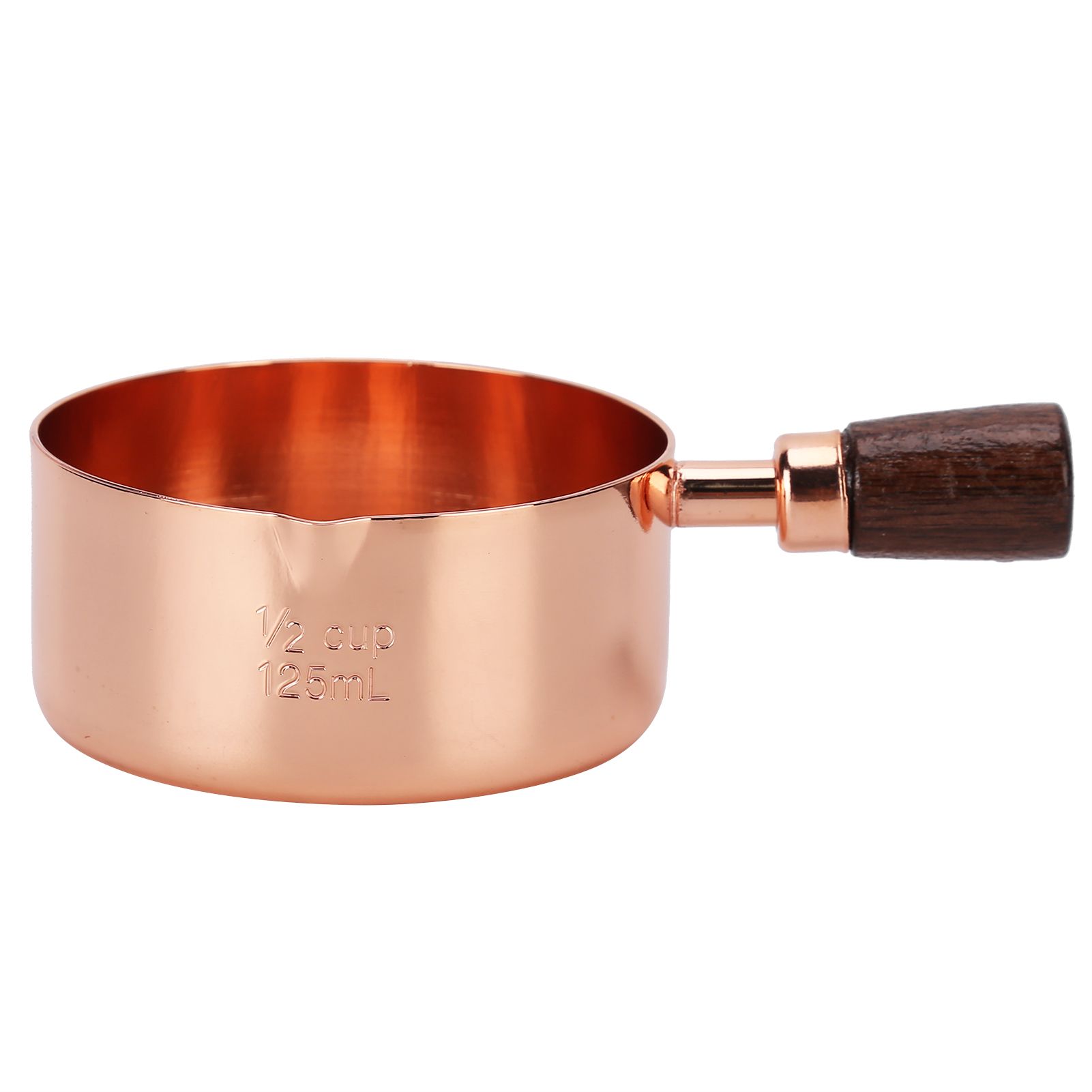 Sauce Pan Wooden Handle Rose Gold Stainless Steel Sauce Pot for Cooking