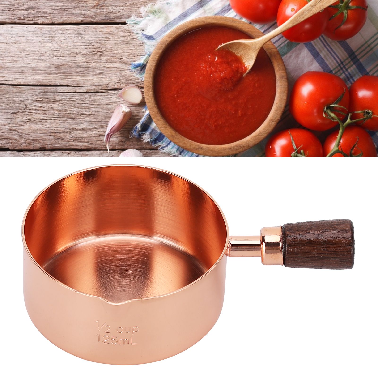 Sauce Pan Wooden Handle Rose Gold Stainless Steel Sauce Pot for Cooking view 11