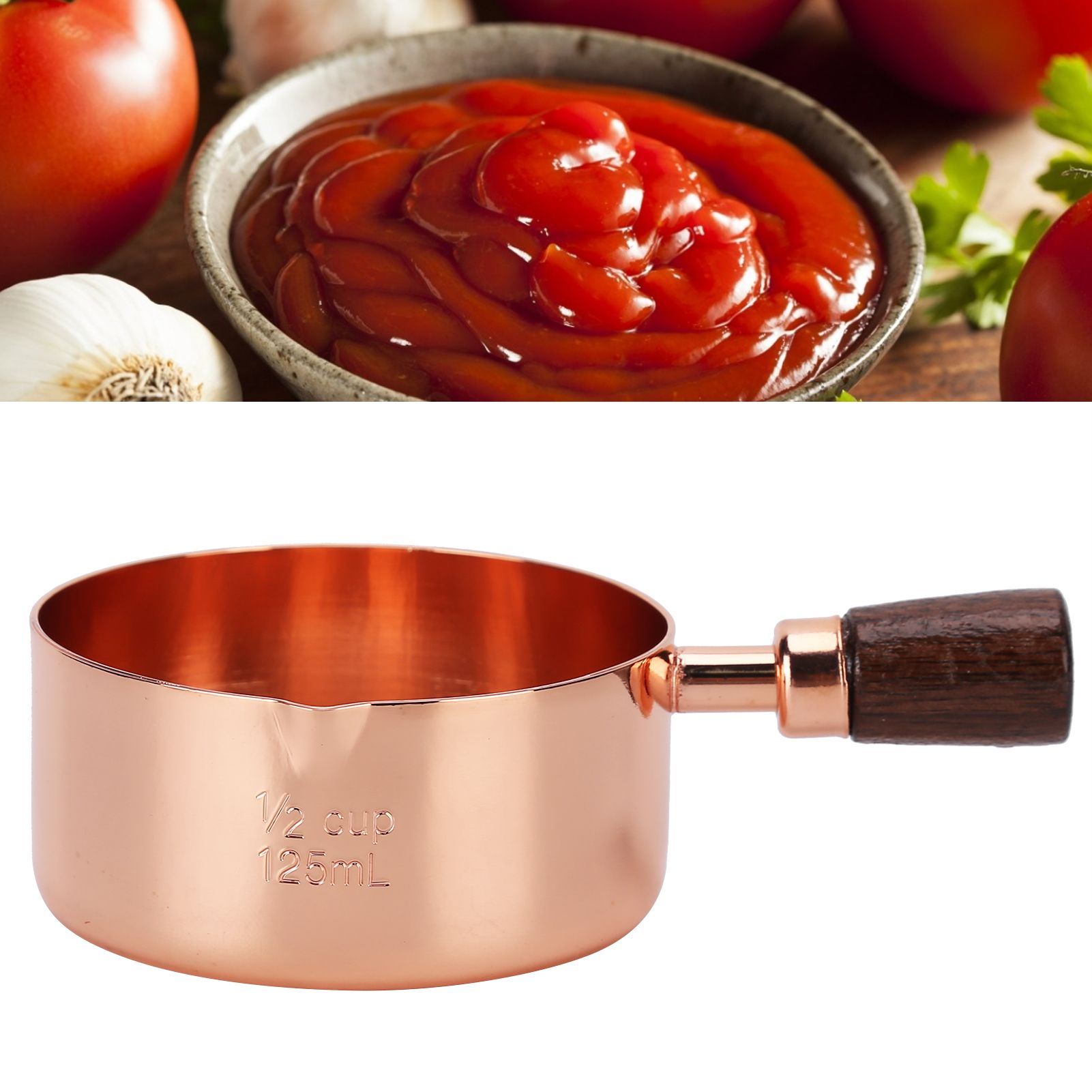 Sauce Pan Wooden Handle Rose Gold Stainless Steel Sauce Pot for Cooking view 12