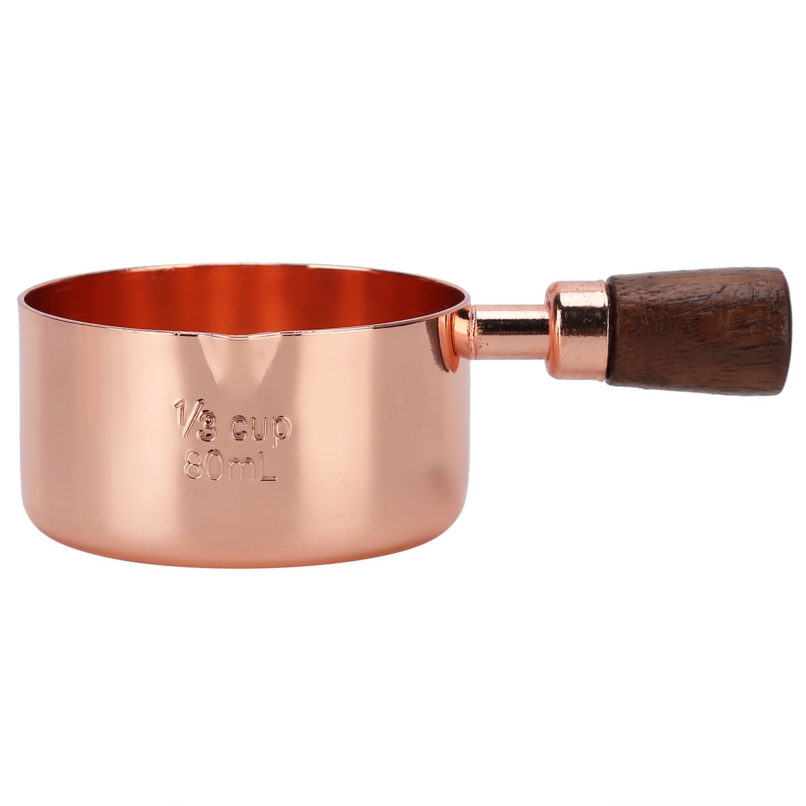 Sauce Pan Wooden Handle Rose Gold Stainless Steel Sauce Pot for Cooking