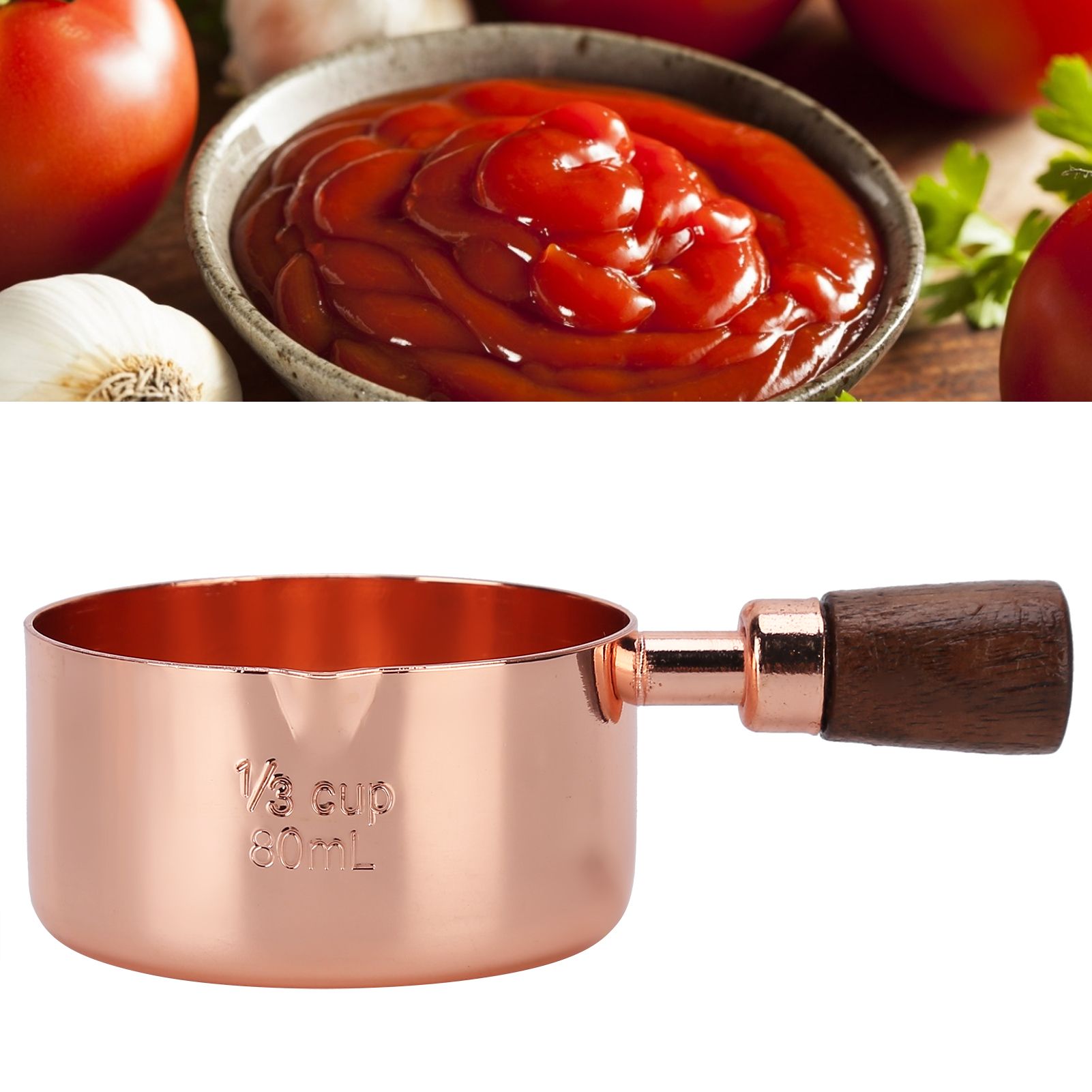 Sauce Pan Wooden Handle Rose Gold Stainless Steel Sauce Pot for Cooking view 12