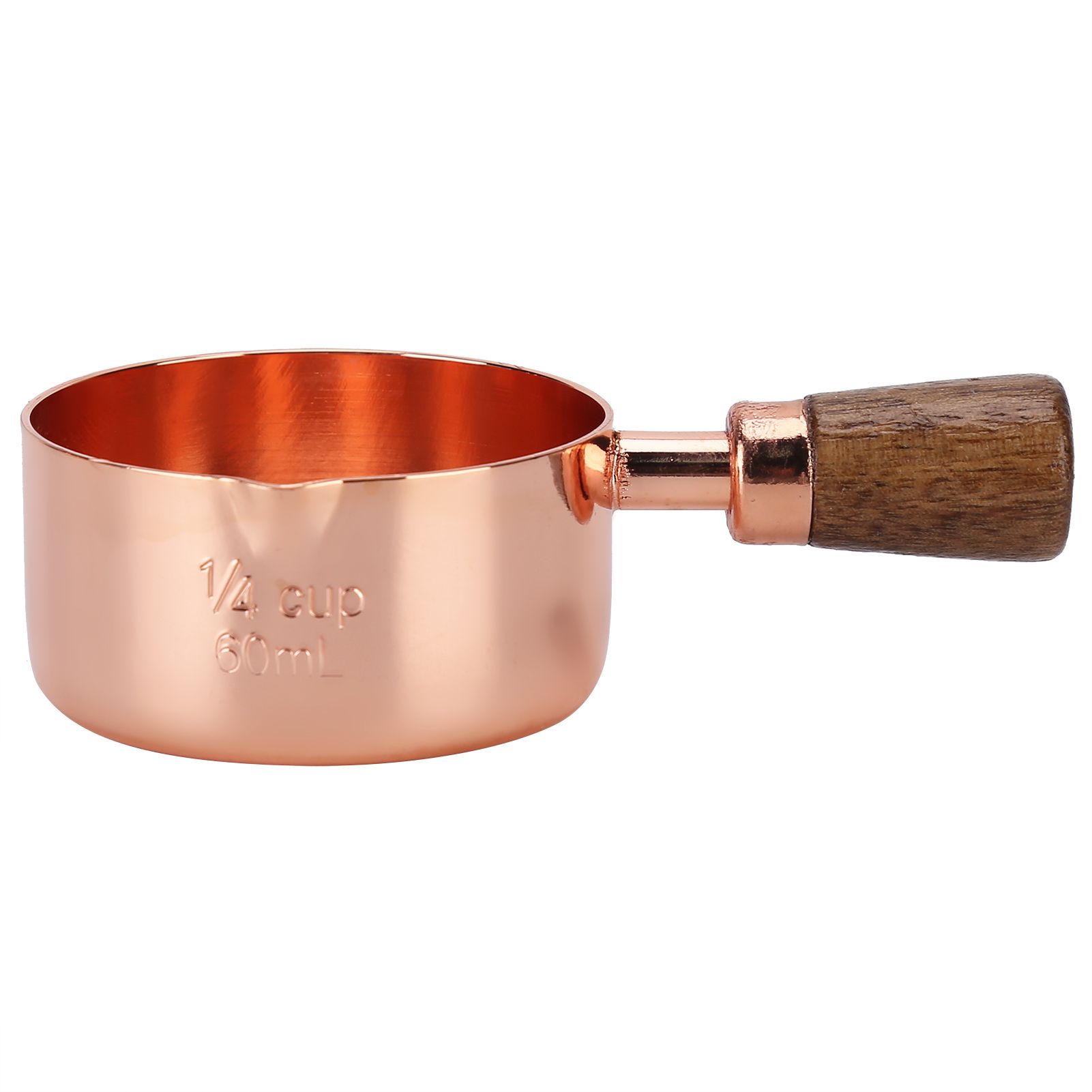 Sauce Pan Wooden Handle Rose Gold Stainless Steel Sauce Pot for Cooking