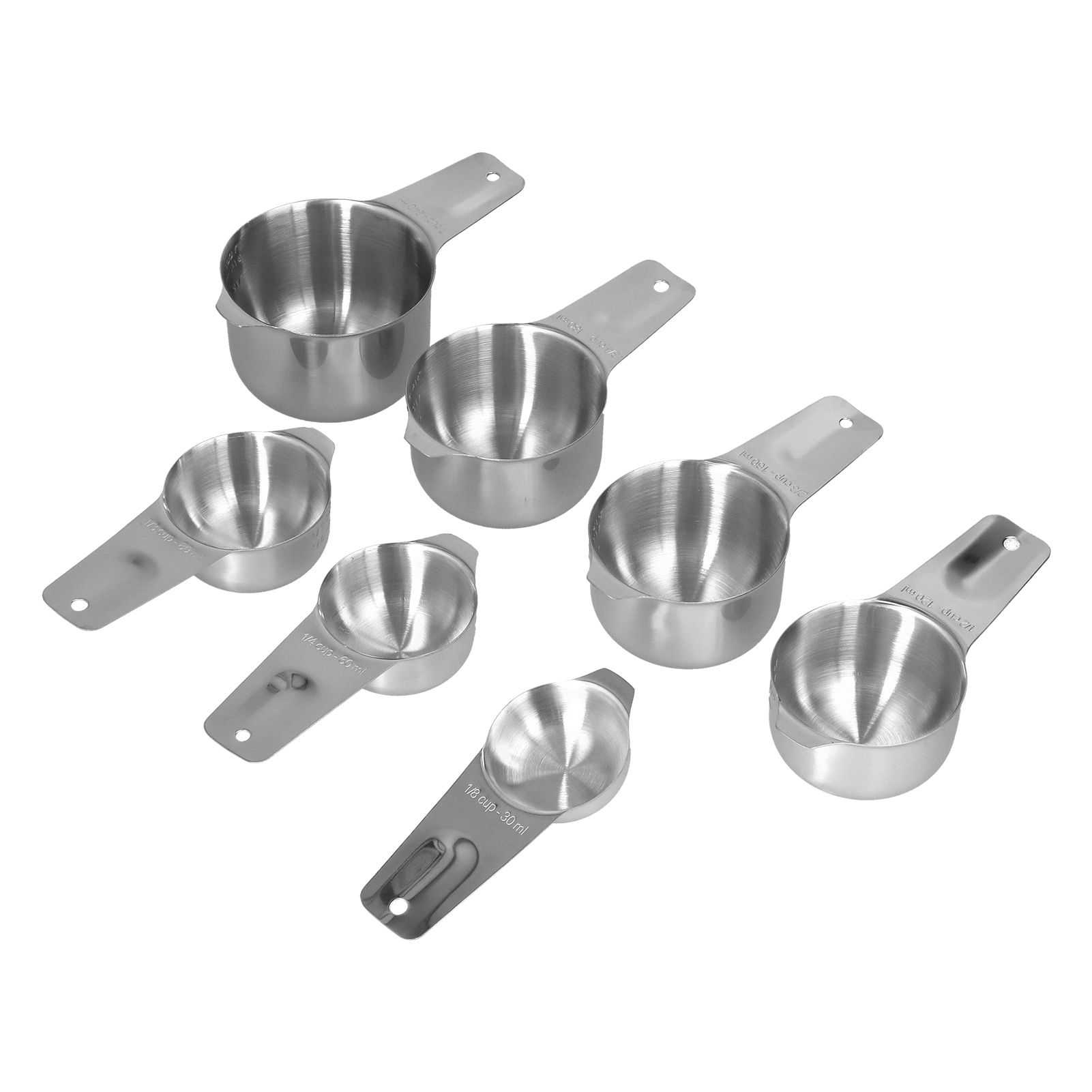 7Pcs/Set Stainless Steel Measuring Cup Measuring Spoon with Scale Baking Tool view 6