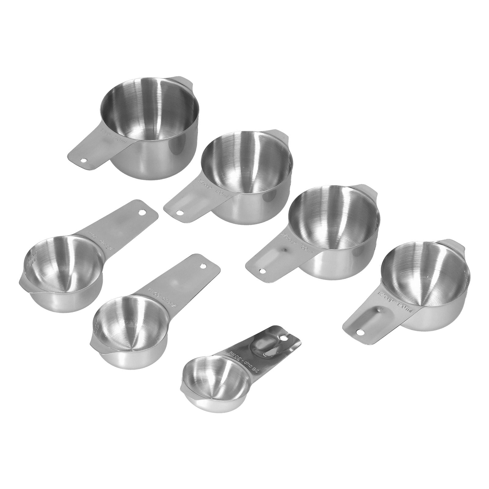 7Pcs/Set Stainless Steel Measuring Cup Measuring Spoon with Scale Baking Tool view 7