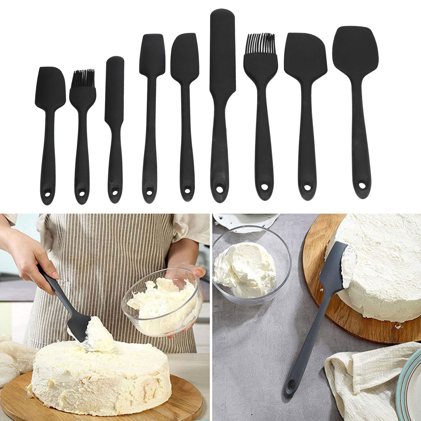 9Pcs Mini Spatula Set Flexible Hand Held Jam Cake Cream Cooking Brush for view 12
