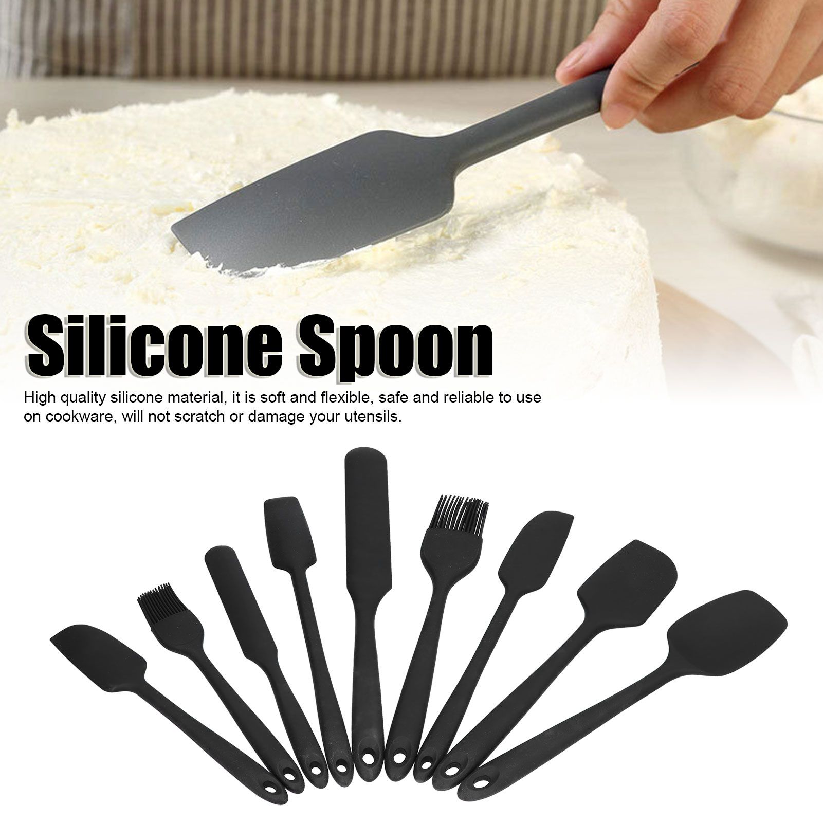 9Pcs Mini Spatula Set Flexible Hand Held Jam Cake Cream Cooking Brush for view 13