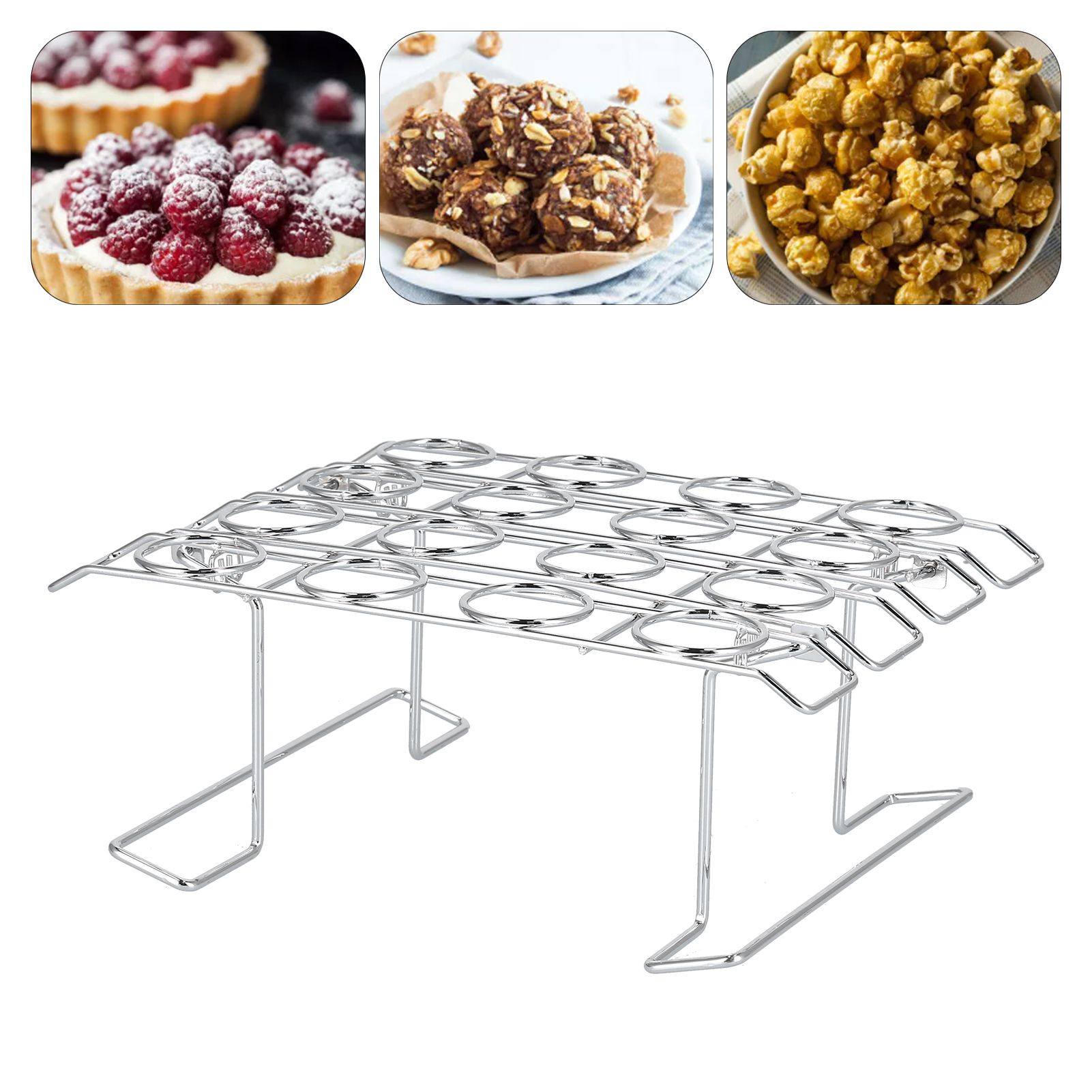 Foldable Cupcake Cone Rack 16 Holes Ice Cream Display Stand Storage Shelf for view 11