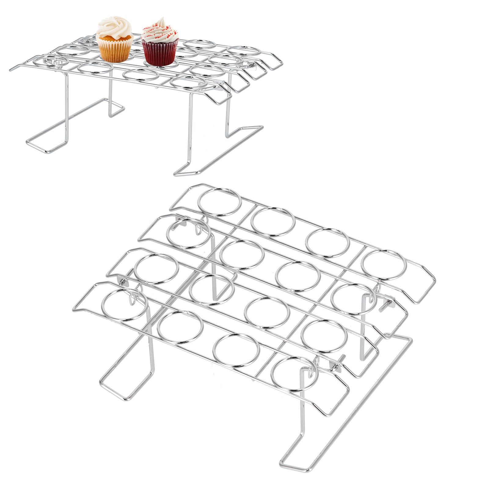 Foldable Cupcake Cone Rack 16 Holes Ice Cream Display Stand Storage Shelf for view 12