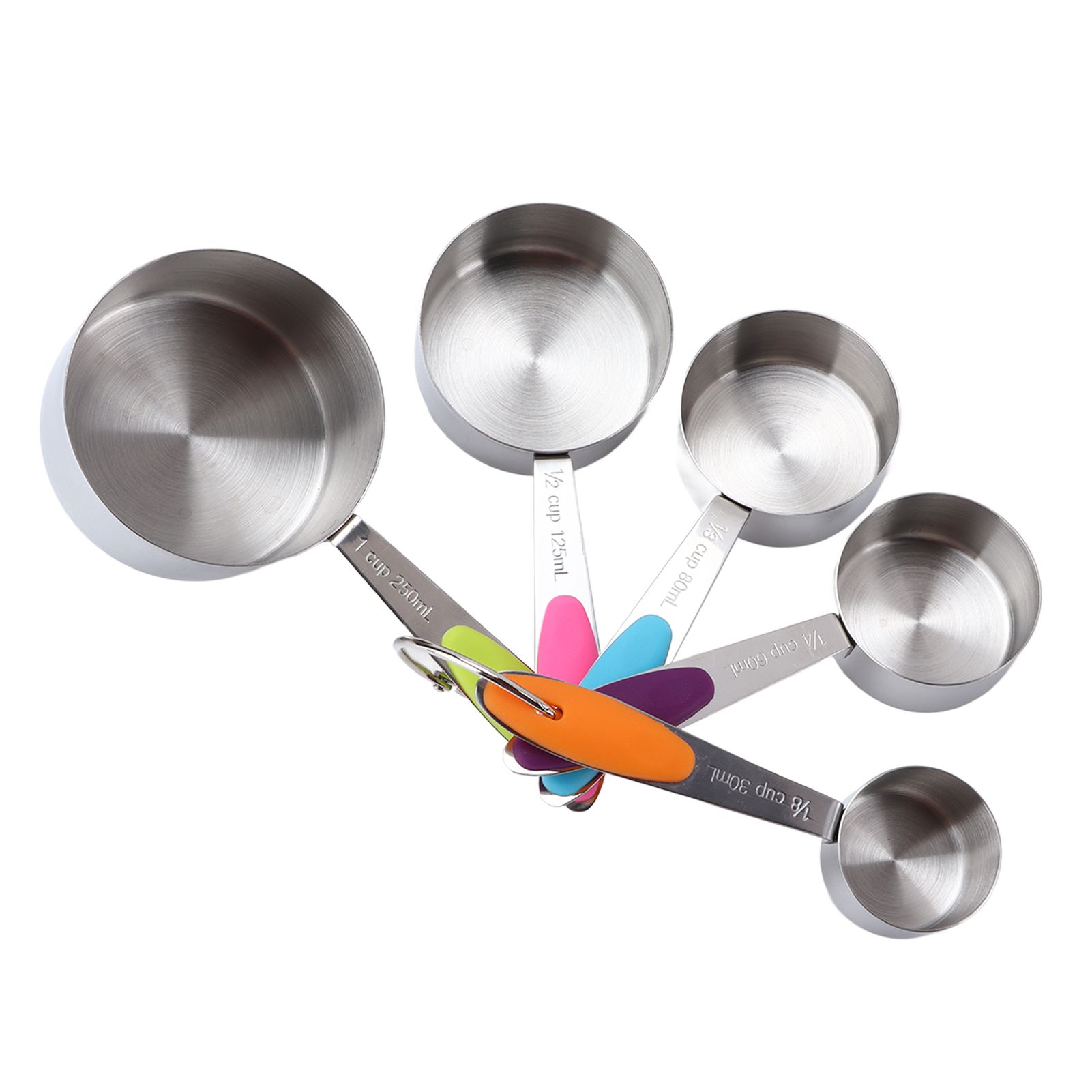 10Pcs/Set Stainless Steel Spoon Kitchen Baking Tools with Silicone Handle view 5