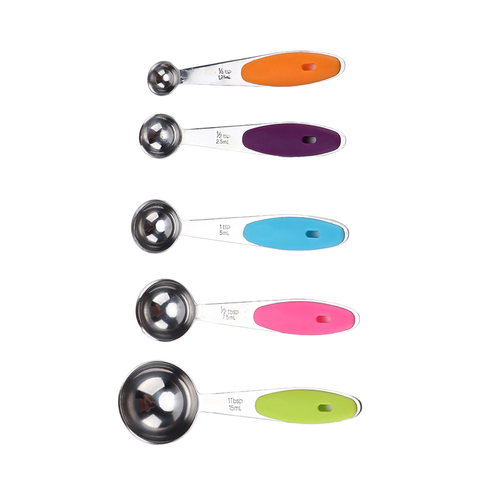 10Pcs/Set Stainless Steel Spoon Kitchen Baking Tools with Silicone Handle view 8