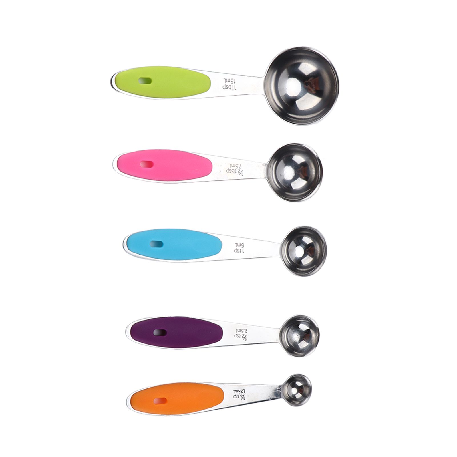 10Pcs/Set Stainless Steel Spoon Kitchen Baking Tools with Silicone Handle view 9