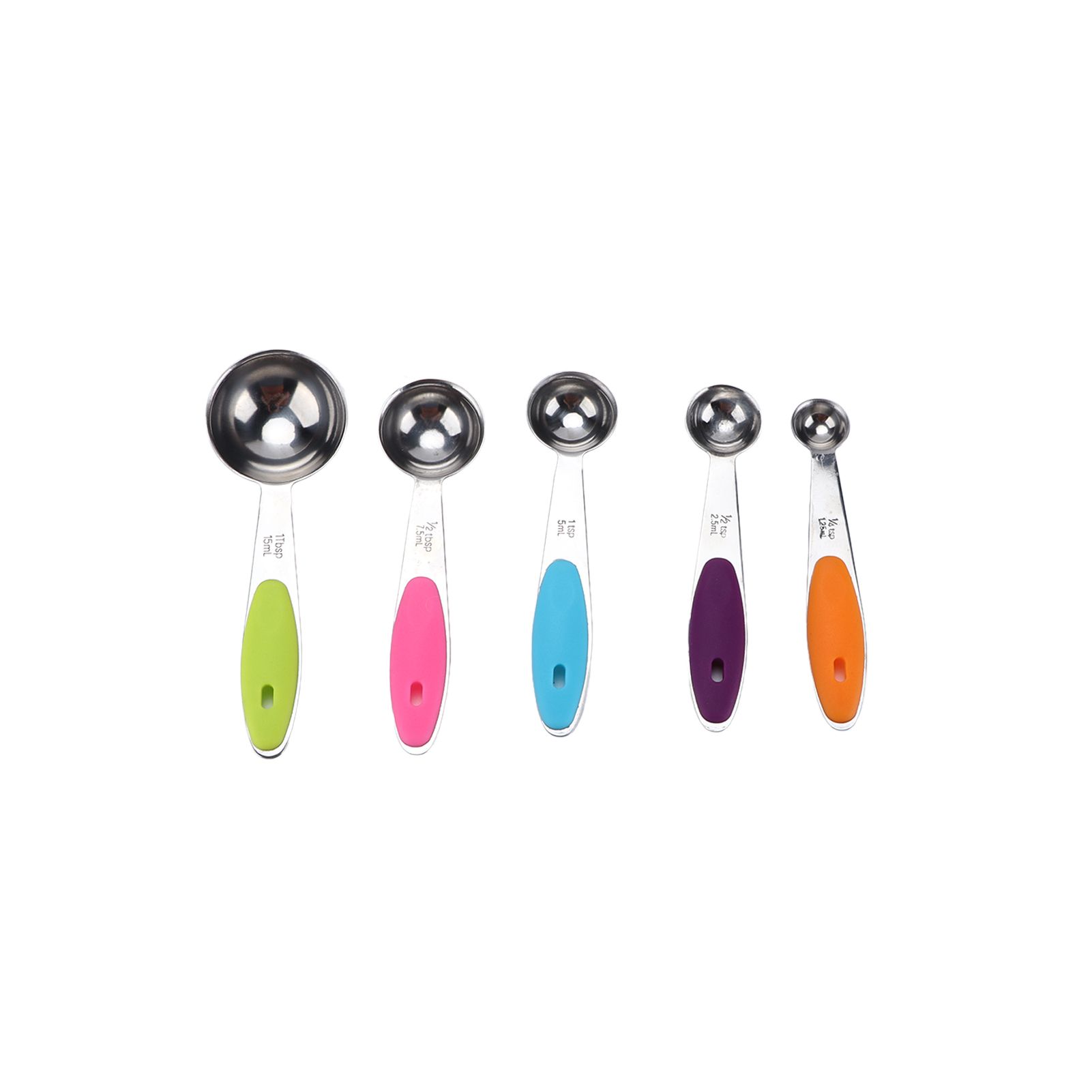 10Pcs/Set Stainless Steel Spoon Kitchen Baking Tools with Silicone Handle view 10