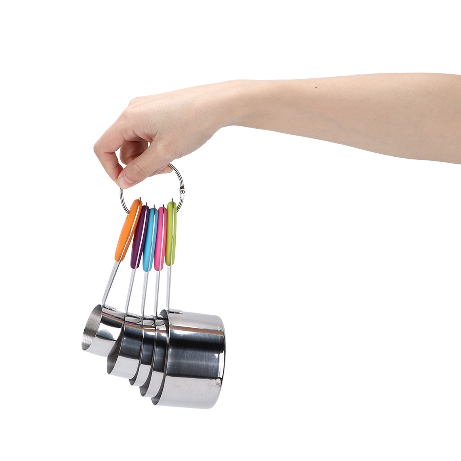 10Pcs/Set Stainless Steel Spoon Kitchen Baking Tools with Silicone Handle view 12