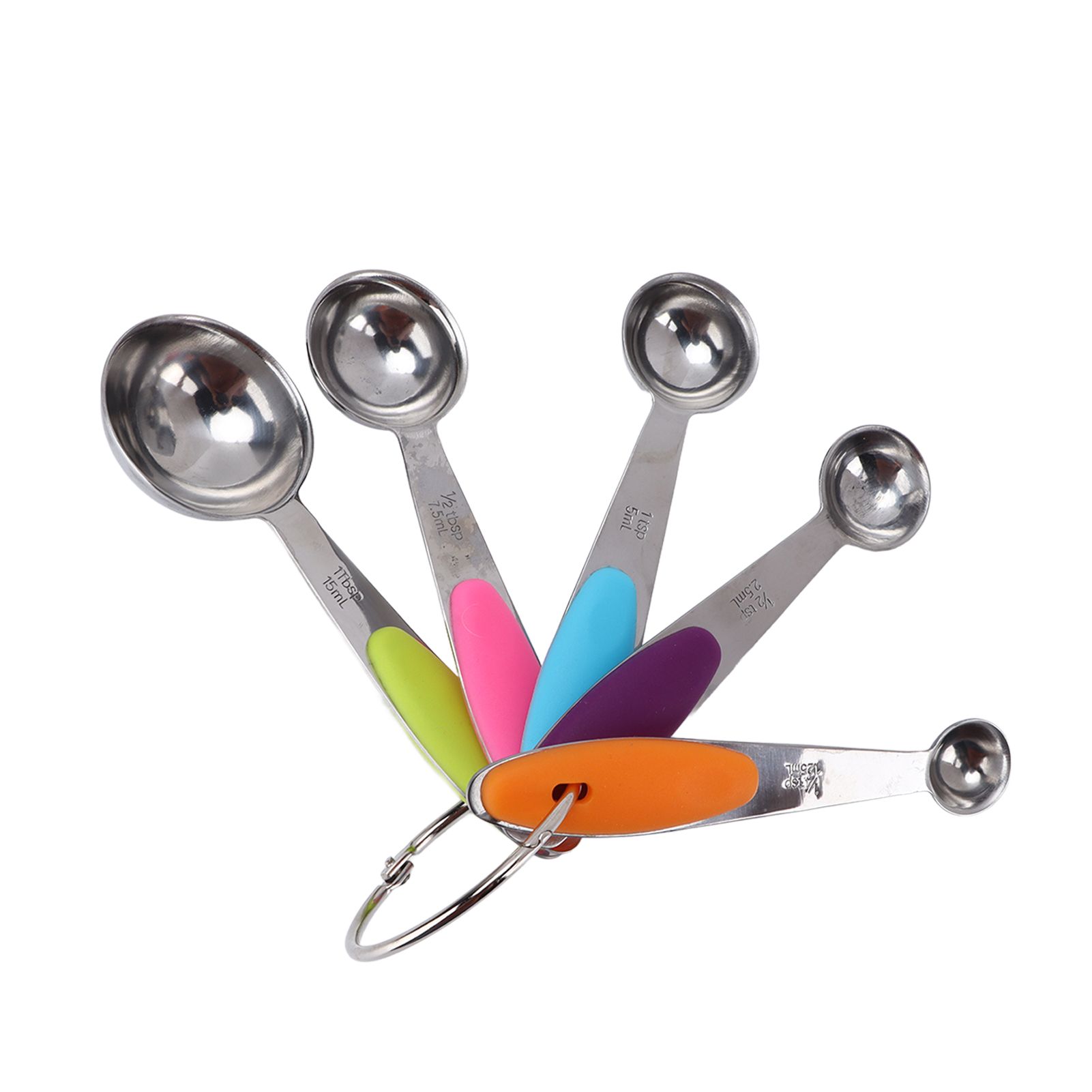 10Pcs/Set Stainless Steel Spoon Kitchen Baking Tools with Silicone Handle view 13
