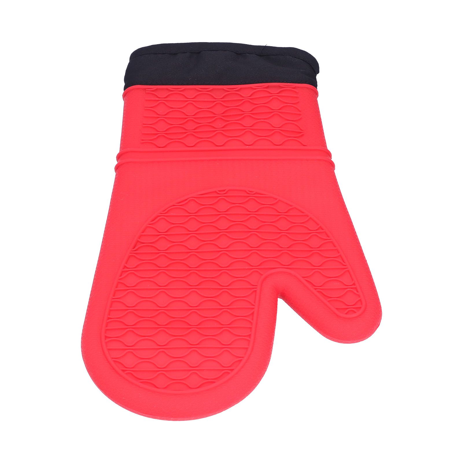 Silicone Oven Mitts with Cotton Heat Insulated Anti Scalding Baking Gloves for view 3
