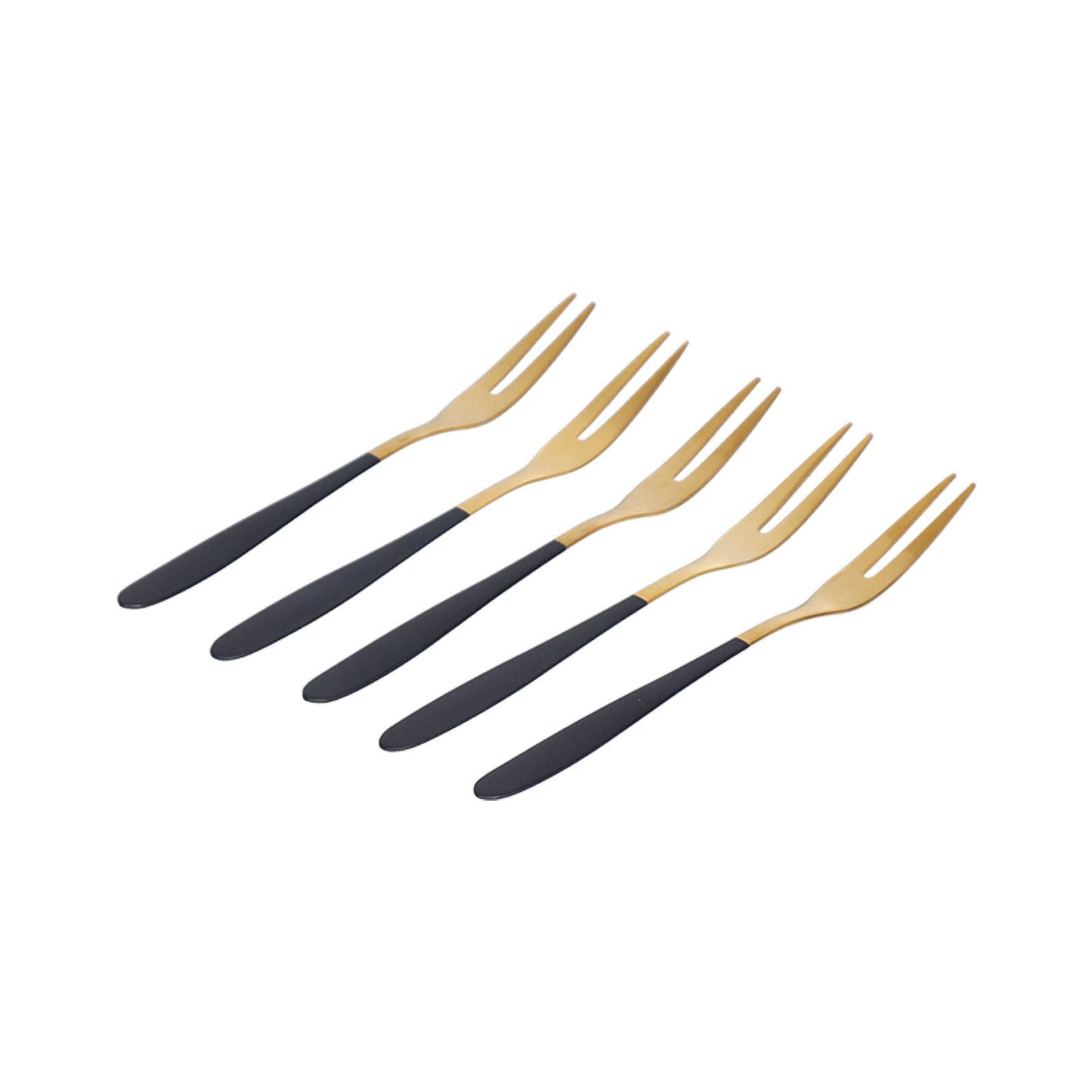 5PCS Fruit Fork Stainless Steel Dessert Fork Mini Food Cutlery Fork for Party view 9