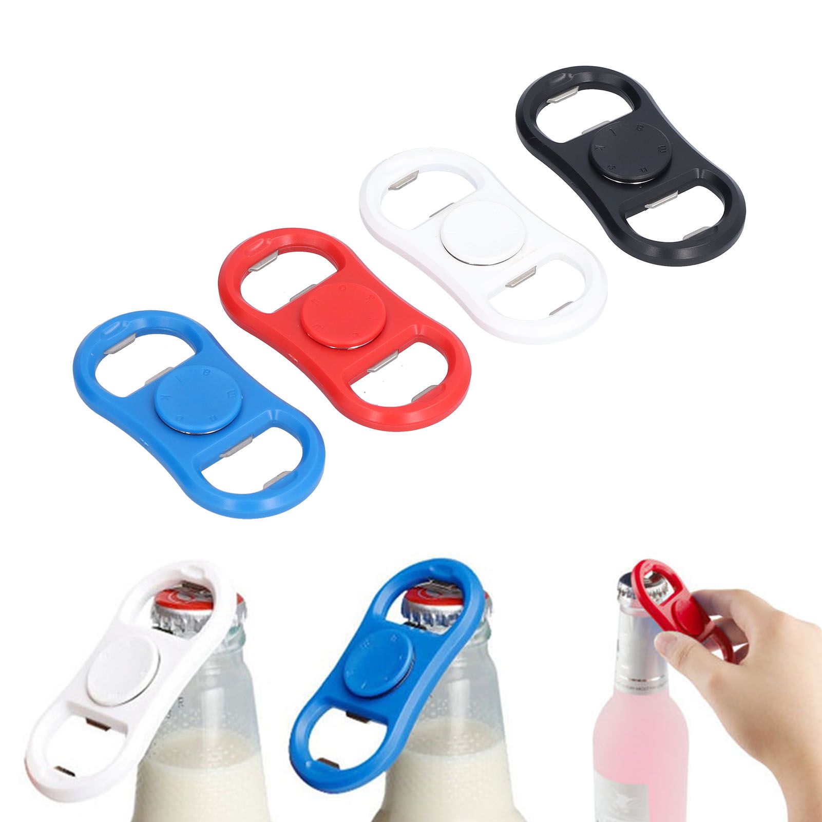 4Pcs Portable Manual Double Head Beer Bottle Opener Hand Decompression Toy view 12