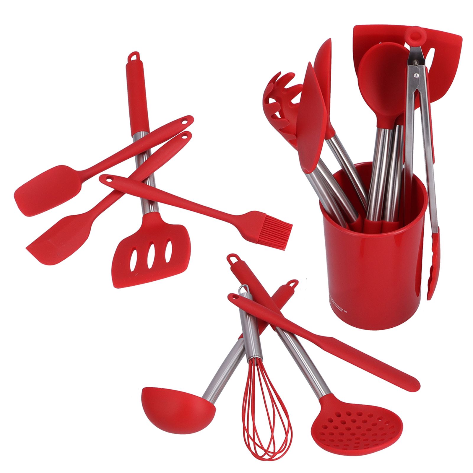 15PCS/Set Silicone Cooking Utensil Set with Stainless Steel Handle Kitchen view 9