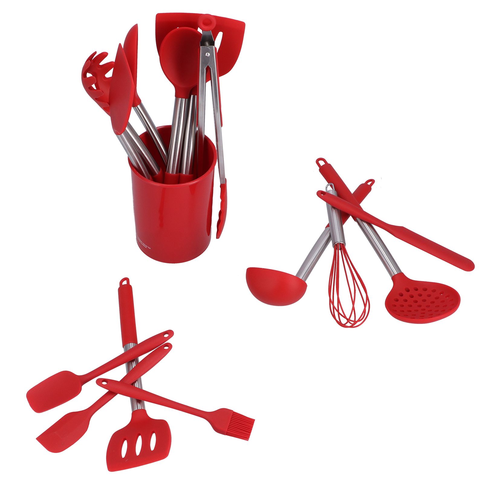 15PCS/Set Silicone Cooking Utensil Set with Stainless Steel Handle Kitchen view 10