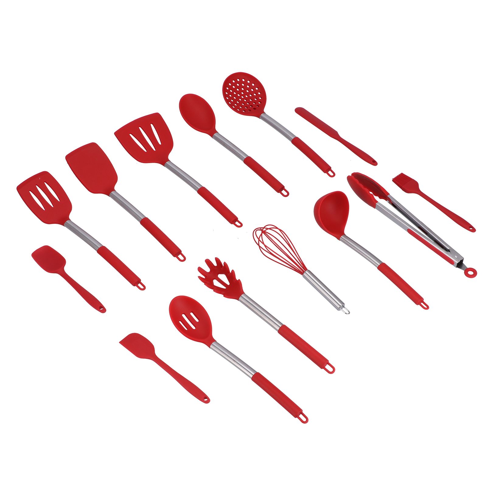 15PCS/Set Silicone Cooking Utensil Set with Stainless Steel Handle Kitchen view 15