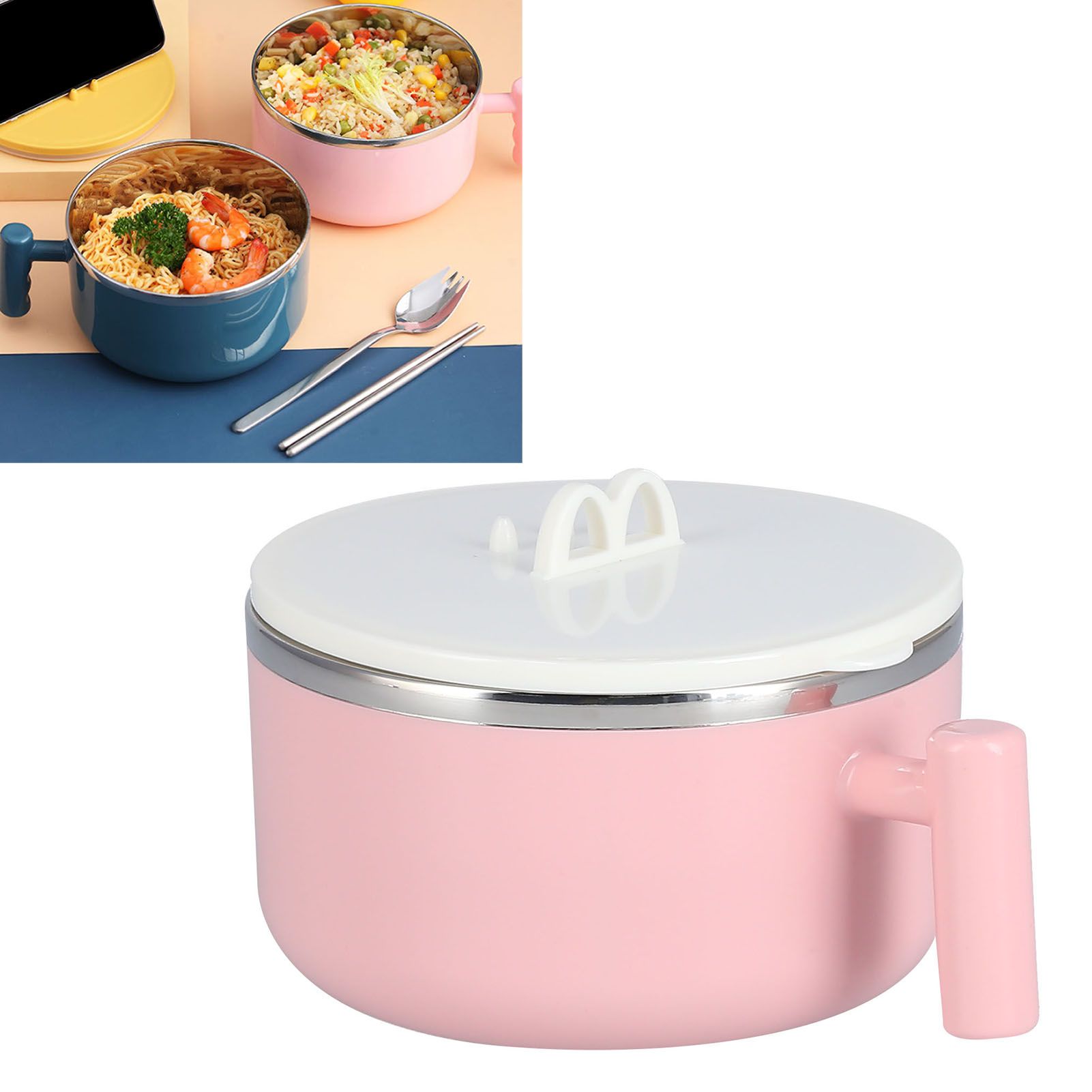 Stainless Steel Noodle Bowl Set Food Storage Container Portable Soup Snack view 11
