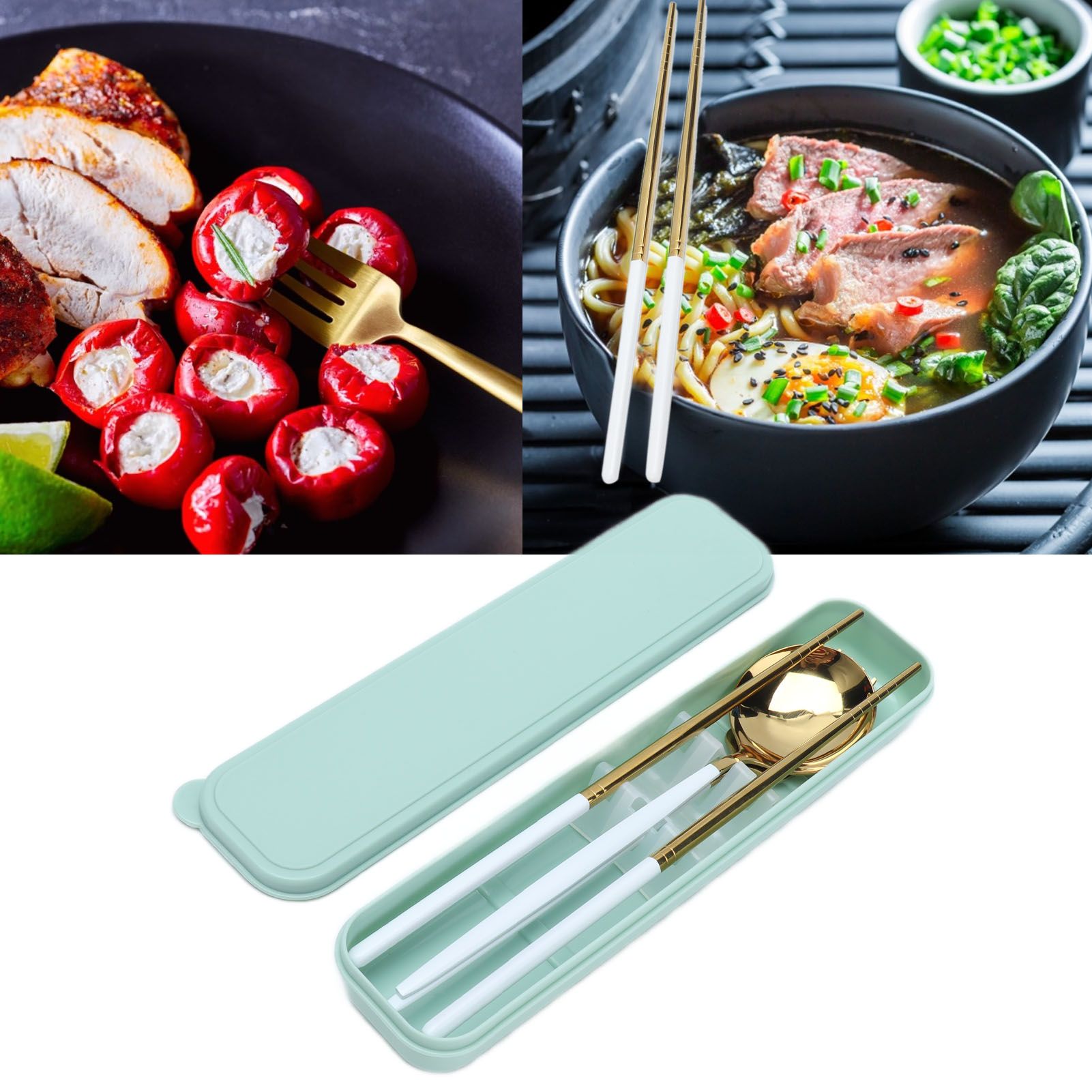 Portable Cutlery Set Stainless Steel Tableware Anti Corrosion Non Slip Anti view 12